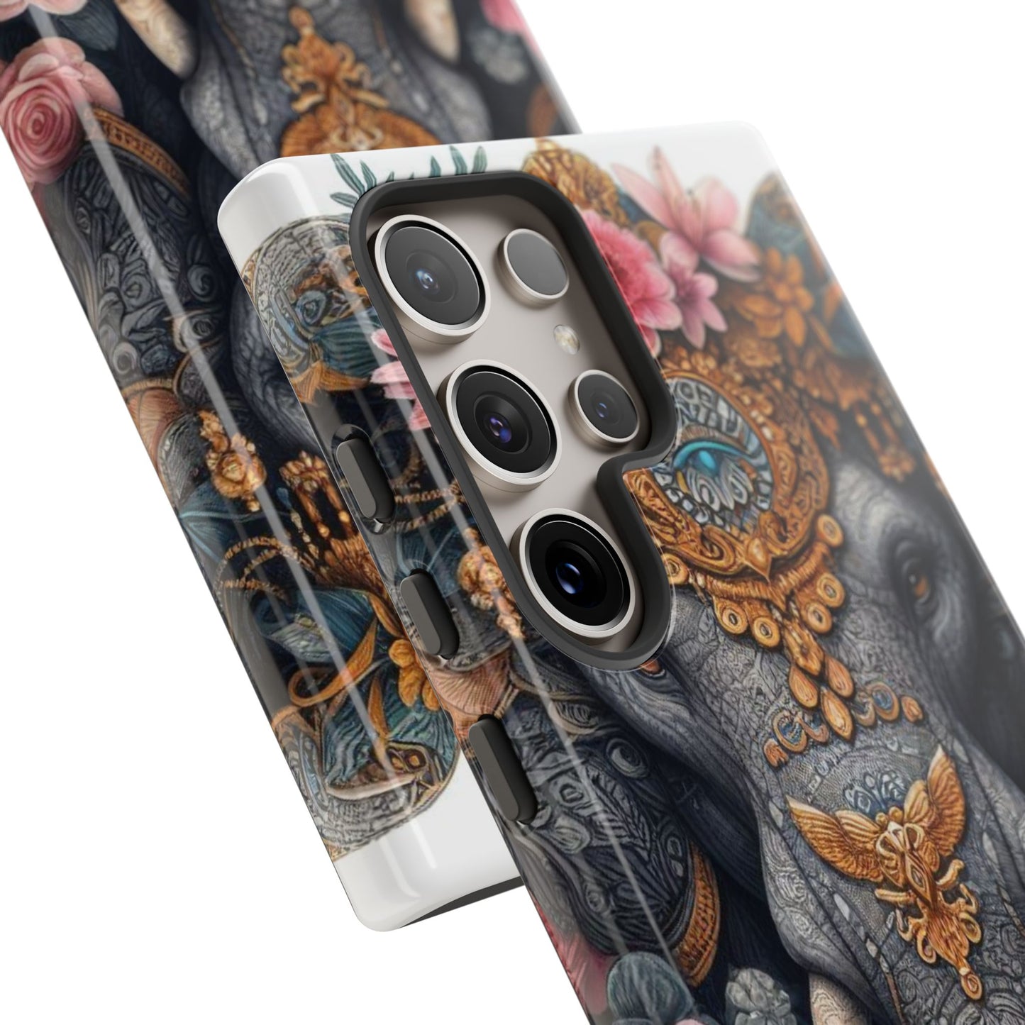 Golden Royal Elephant Mobile Cover – Luxurious Ornate Art
