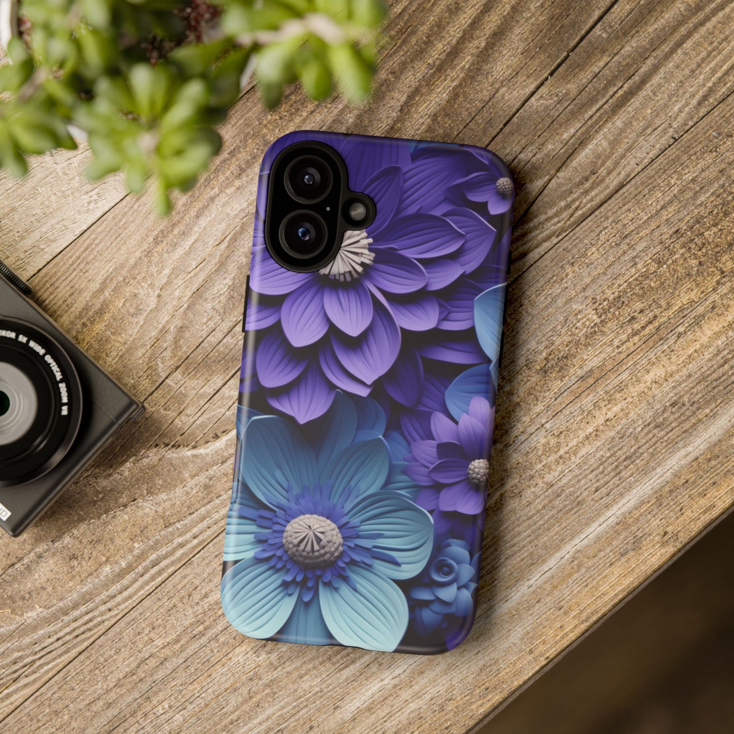 Royal Blue Floral Phone Case – Elegant & Luxurious Design