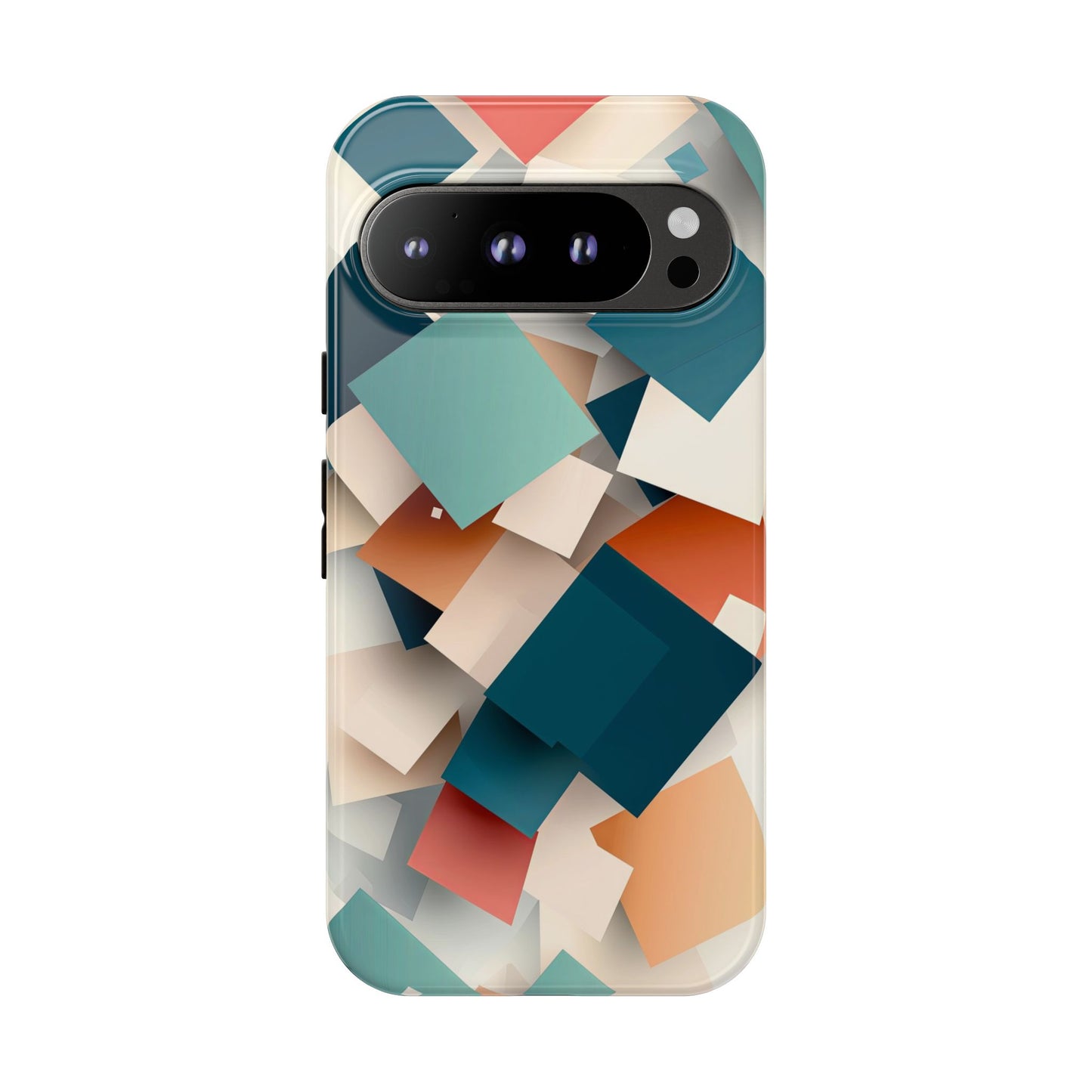 Geometric Cascade – Modern Abstract Blocks Phone Case – iPhone, Google Pixel, Samsung