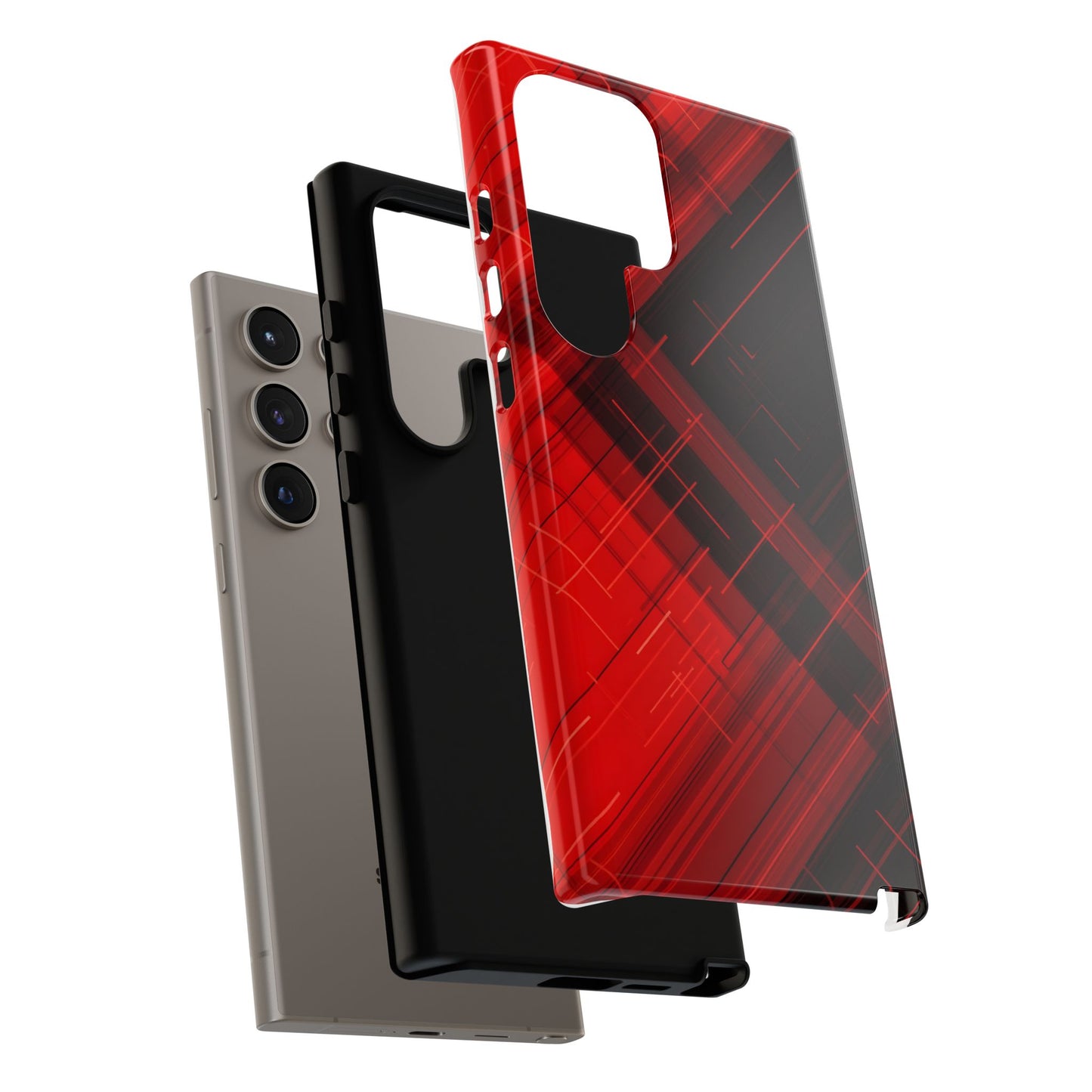 Abstract Red and Black Geometric Pattern