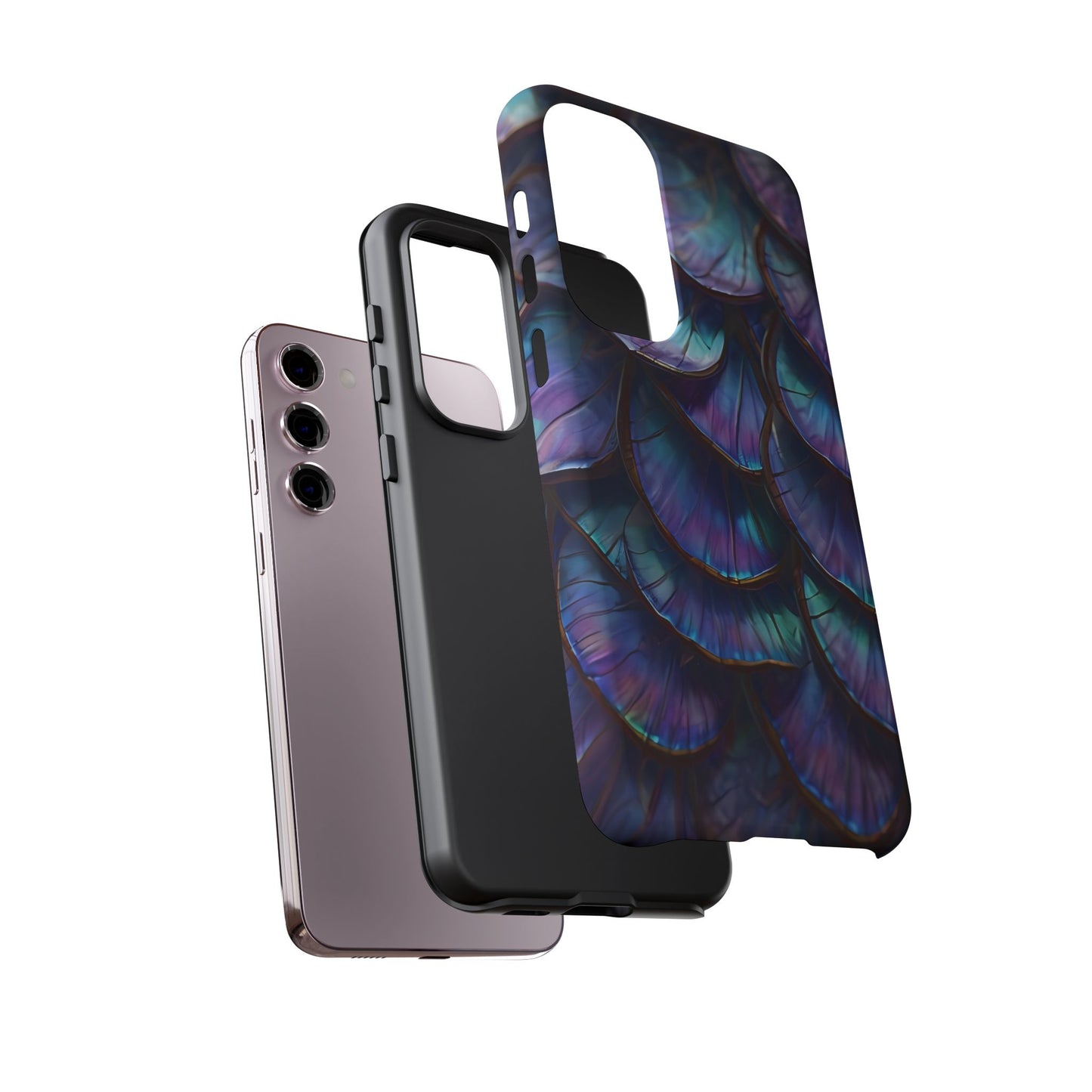 Abstract Macro Shot of Iridescent Butterfly Fish Scales Phone Case Design