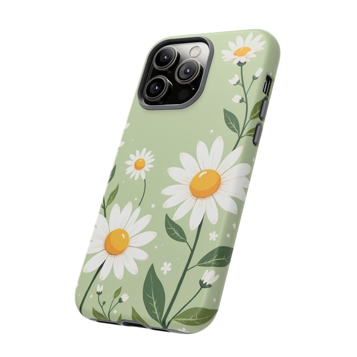 Green Floral Case, Daisy Pattern Design, Iphone Case Design, Perfect Gift For Her