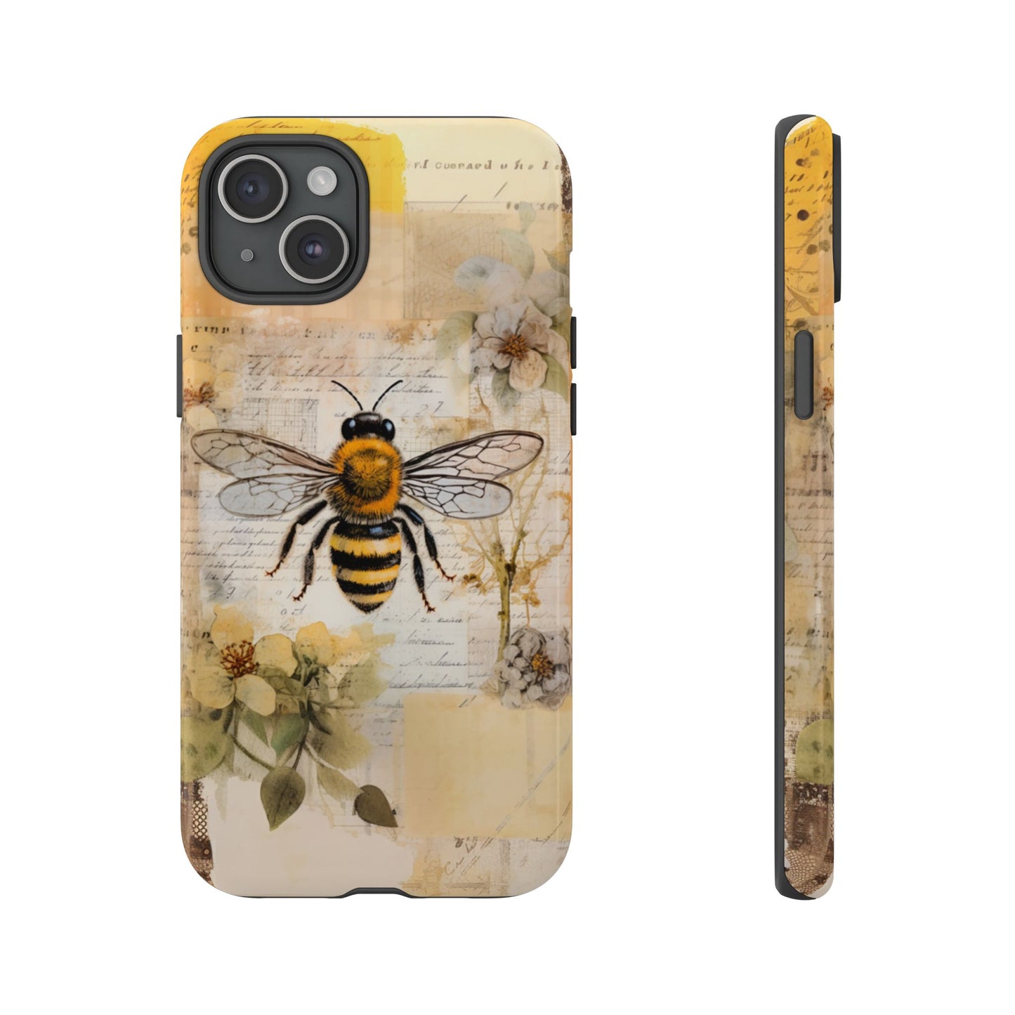 Honey Bee Print Phone Case - iPhone, Samsung & Google Pixel Cover - Artistic Phone Case, Insect Lover Gift