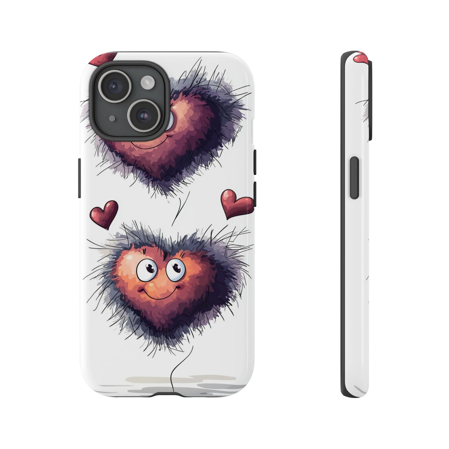 Fuzzy Love Hearts - Cute Anime Phone Case for iPhone, Samsung, Google Pixel