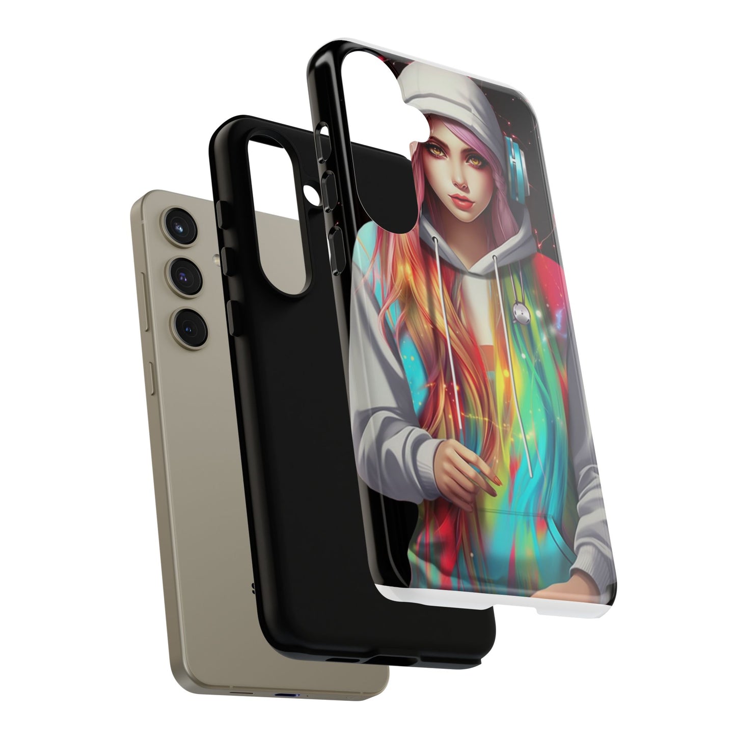 Anime Girl Phone Case - Cute Aesthetic Cover for iPhone, Samsung & Google Pixel, Girly Phone Case, Kawaii Phone Case, Anime Lover Gift