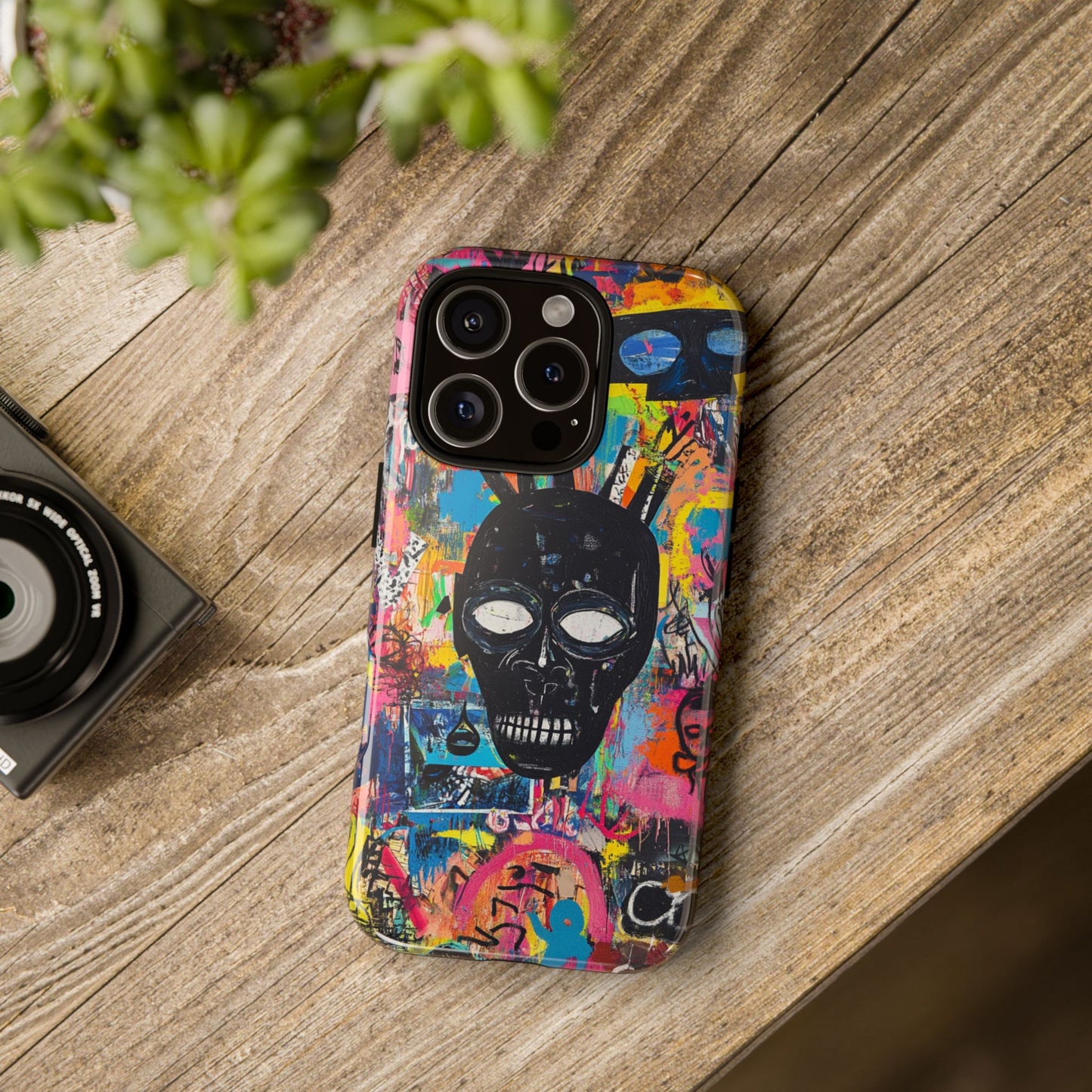 Street Art Phone Case – Basquiat-Inspired Phone Cover– Bold, Graffiti-Inspired Cover - iPhone, Samsung & Google Pixel Cover - Artistic Painting Case, Art Lover Gift