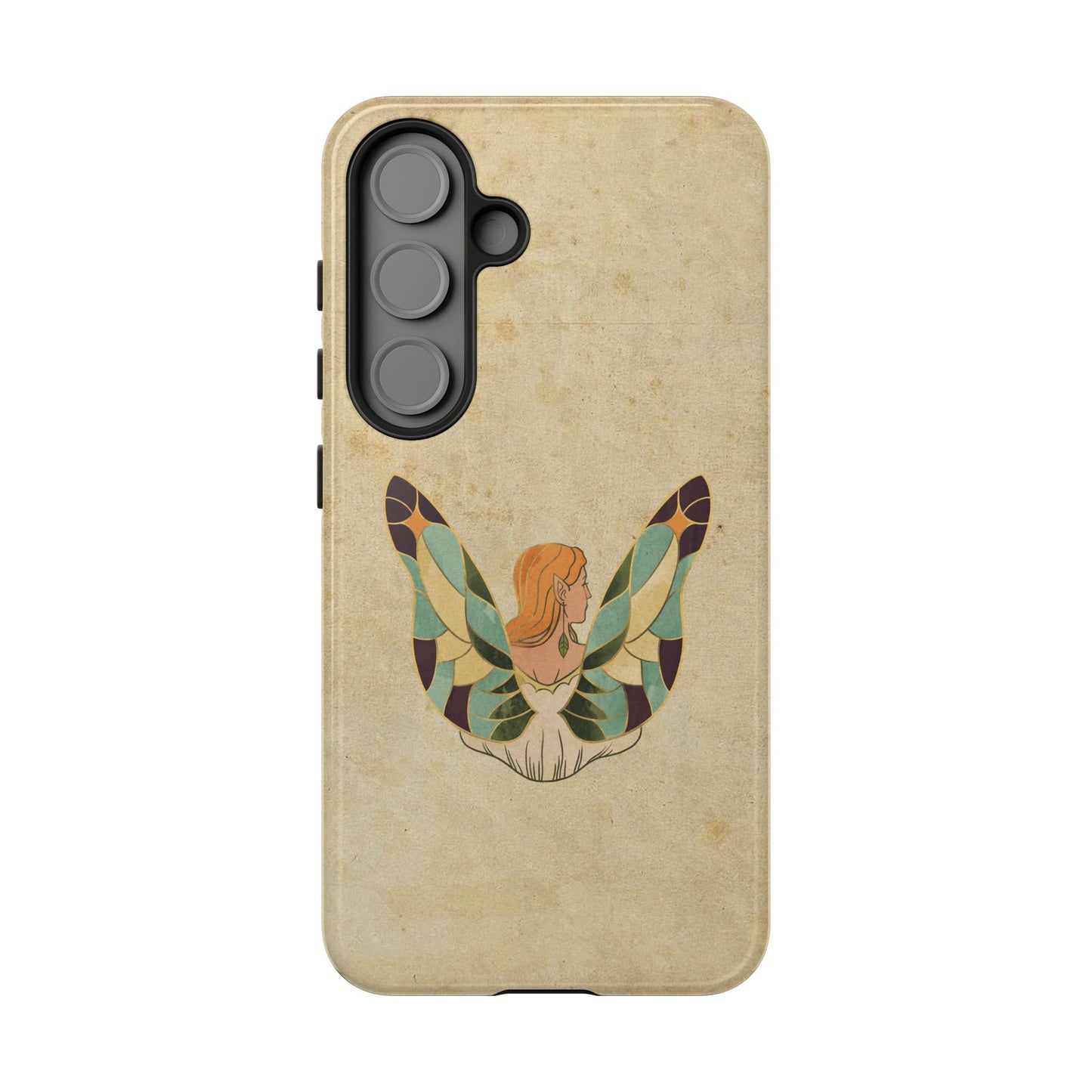Minimal Vintage Butterfly Woman Phone Case – Aesthetic Retro Art for iPhone, Samsung & Google Pixel