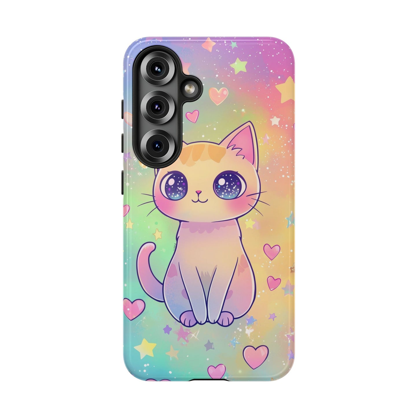 Rainbow Galaxy Cat Phone Case β Cute Anime Aesthetic for iPhone, Google Pixel & Samsung