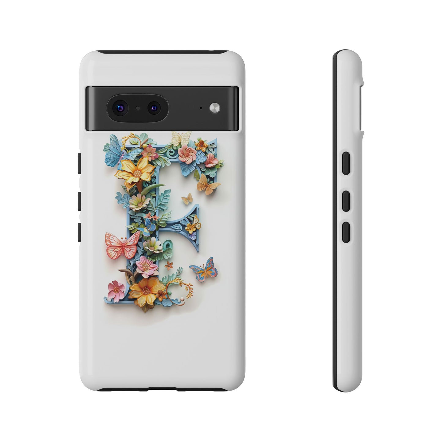 Floral Letter F Phone Case β Personalized Aesthetic Cover for iPhone, Samsung & Google Pixel