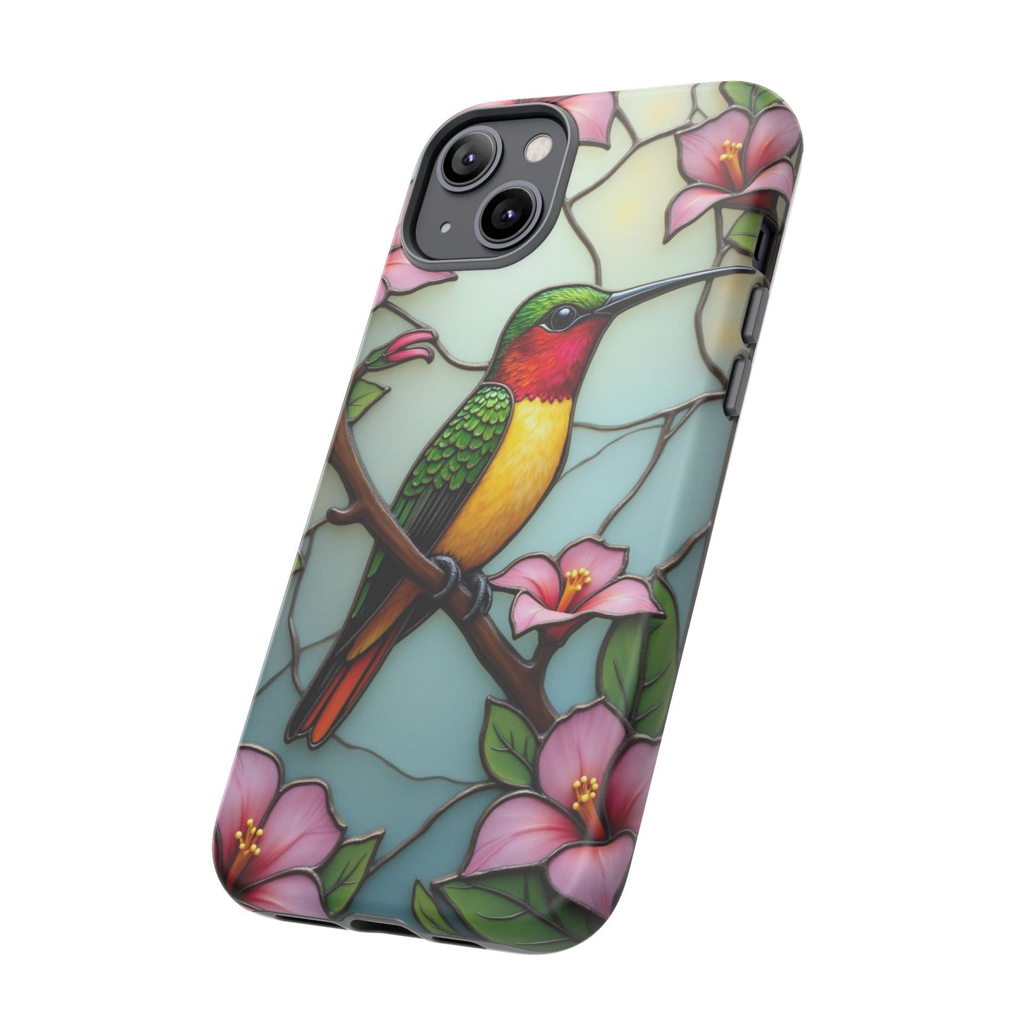 Elegant Hummingbird with Floral Mosaic | Artistic Nature Design