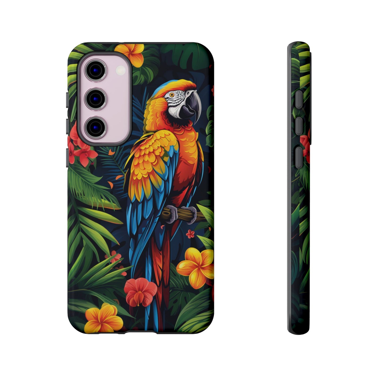 Floral Parrot Phone Case β Tropical Bird Design for iPhone, Samsung & Google Pixel