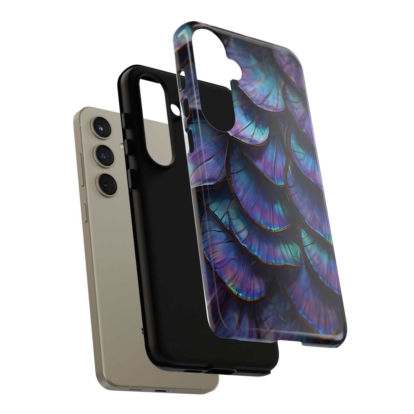 Abstract Macro Shot of Iridescent Butterfly Fish Scales Phone Case Design