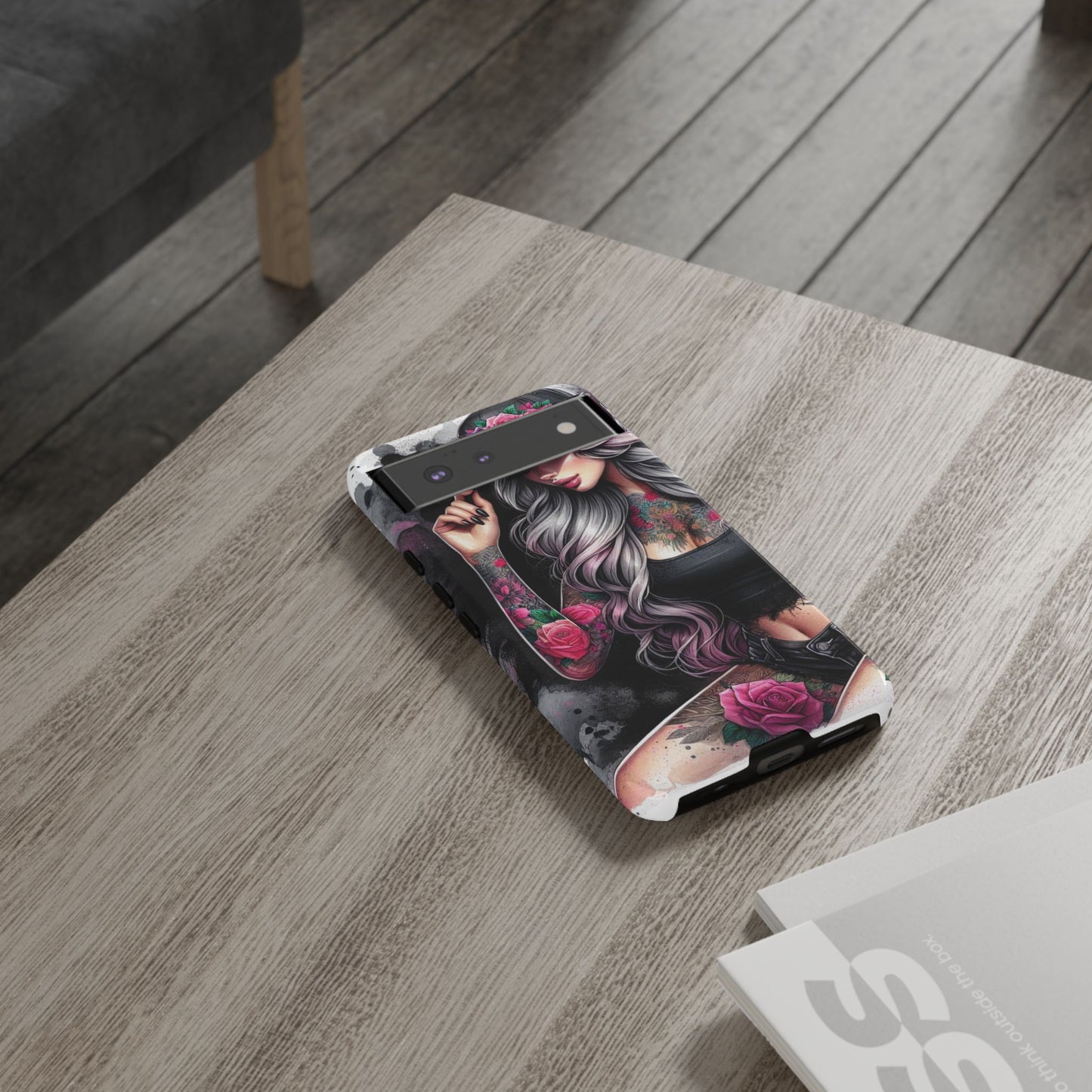 Ink & Roses – Edgy Floral Rebel Mobile Cover