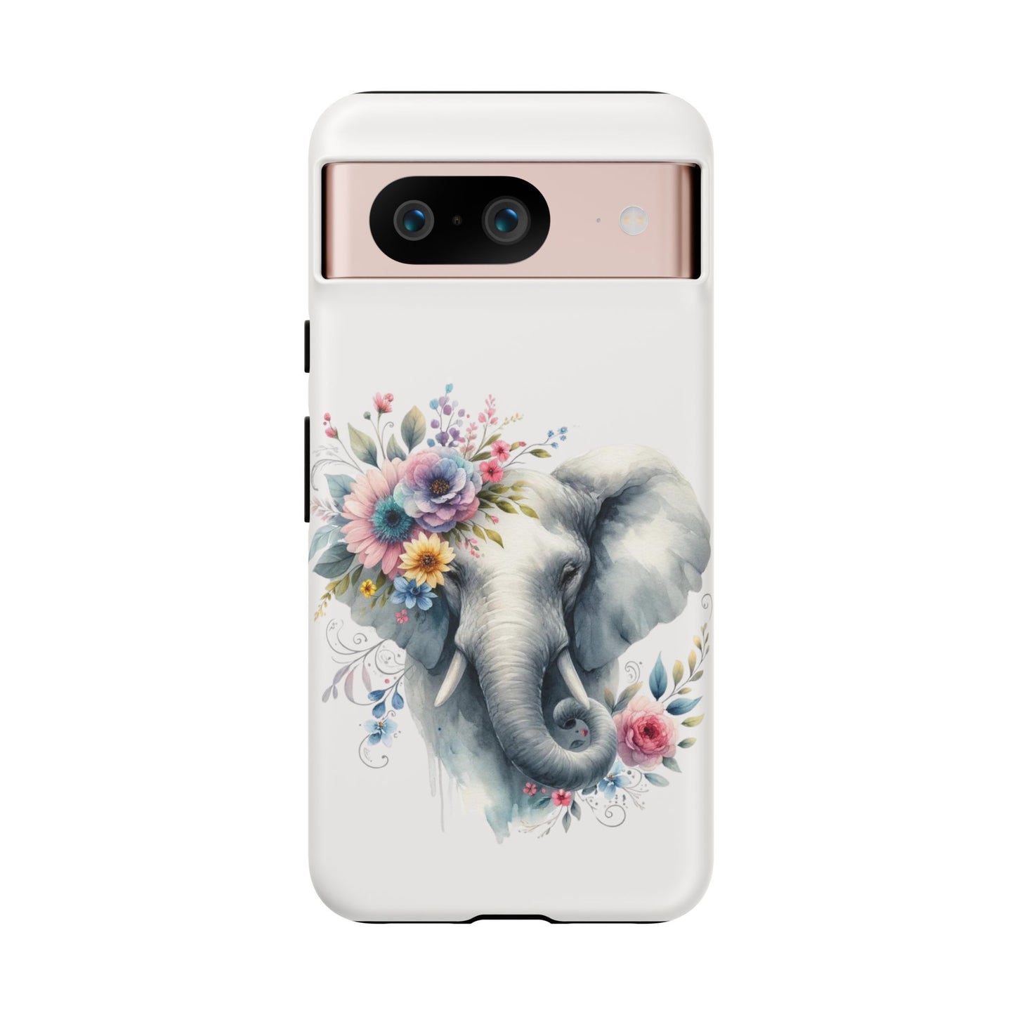 Floral Elephant Mobile Cover – Elegant Watercolor Art