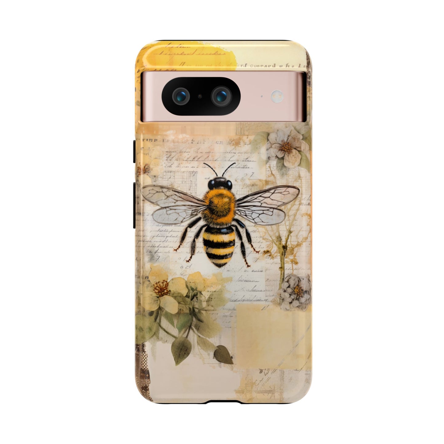 Honey Bee Print Phone Case - iPhone, Samsung & Google Pixel Cover - Artistic Phone Case, Insect Lover Gift