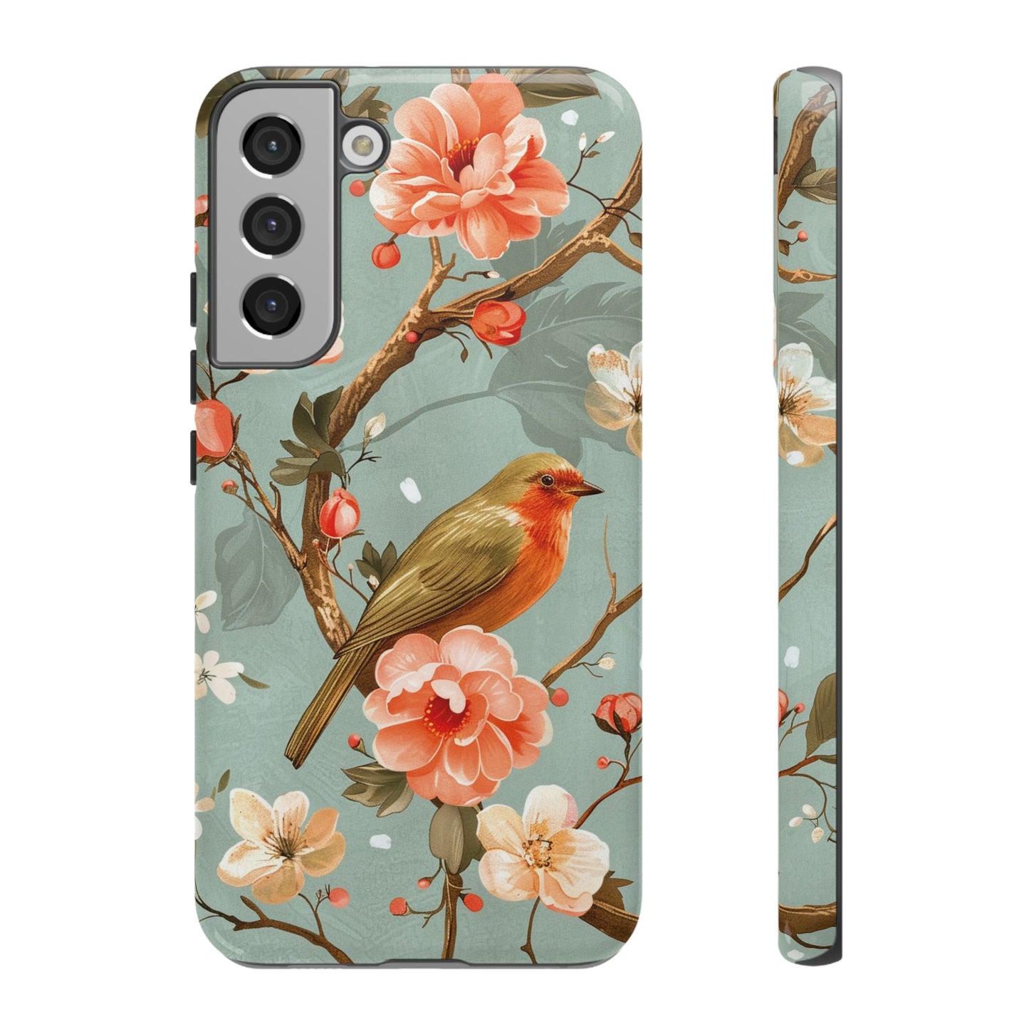 Floral Bird Phone Case - Elegant Nature-Inspired Cover for iPhone, Samsung & Google Pixel