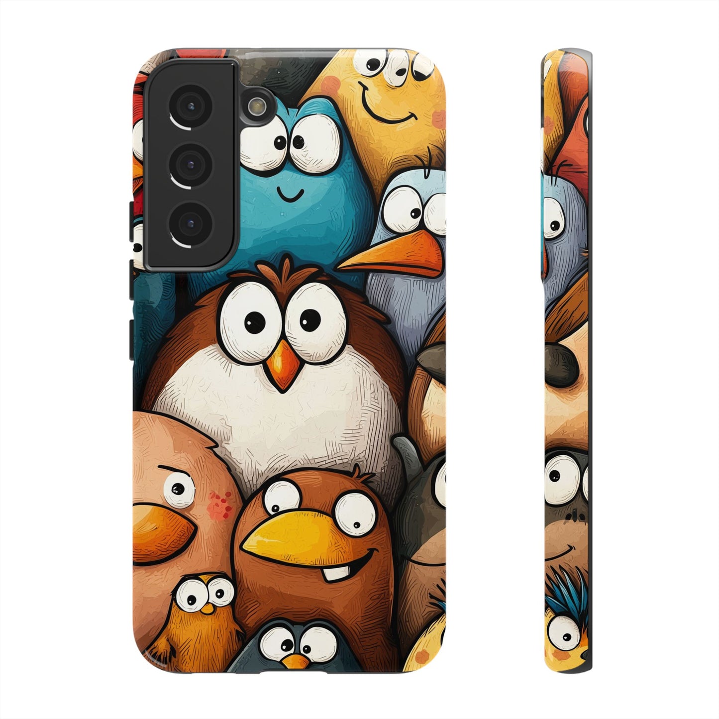 Quirky Bird Squad Anime Phone Case for iPhone, Samsung, Google Pixel