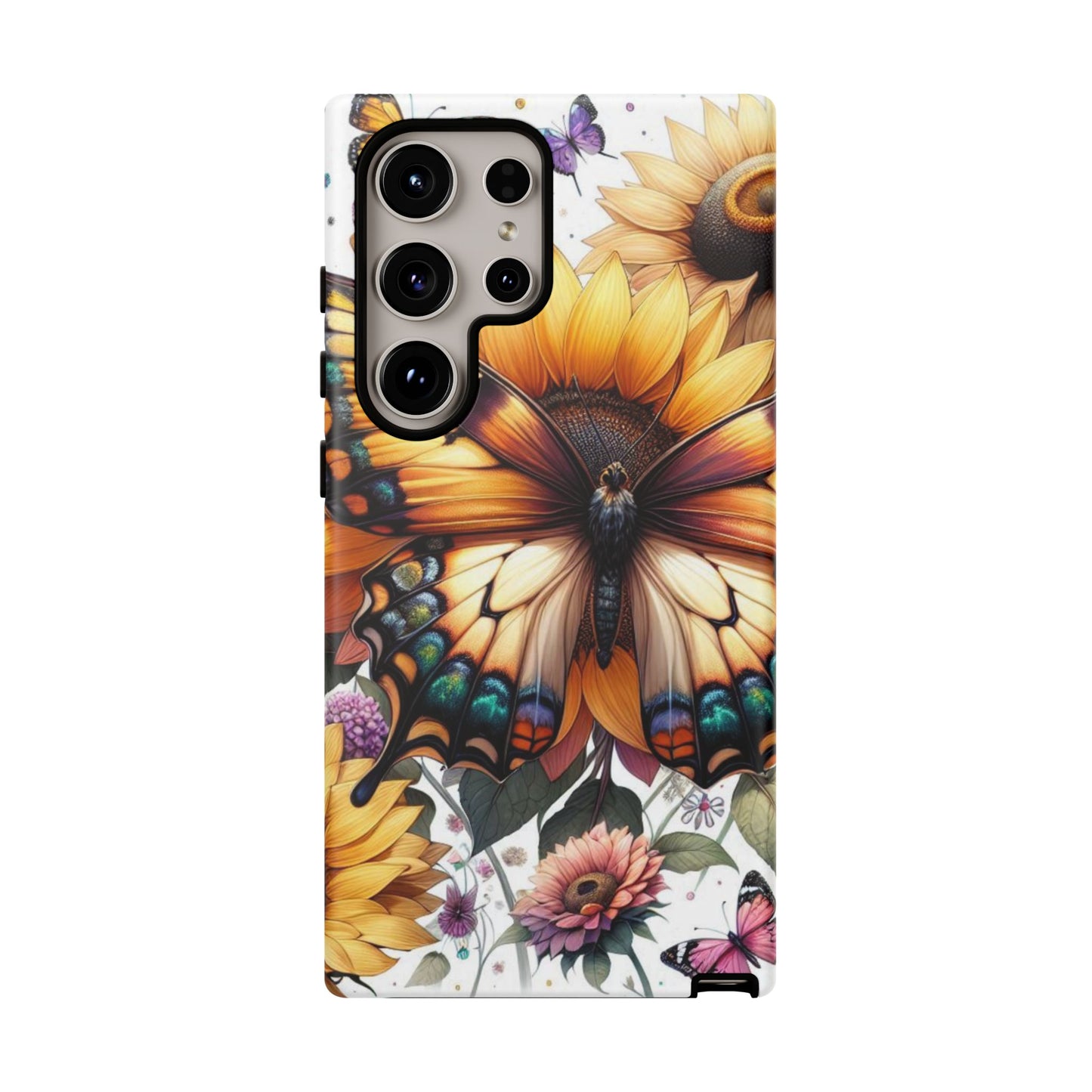 Golden Wings – Sunflower & Butterfly Wonderland Mobile Cover