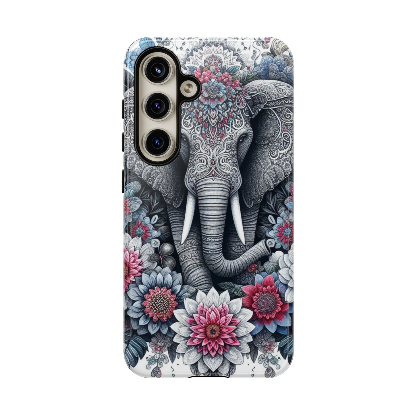 Regal Mandala Elephant Mobile Cover – Ornate Floral Art