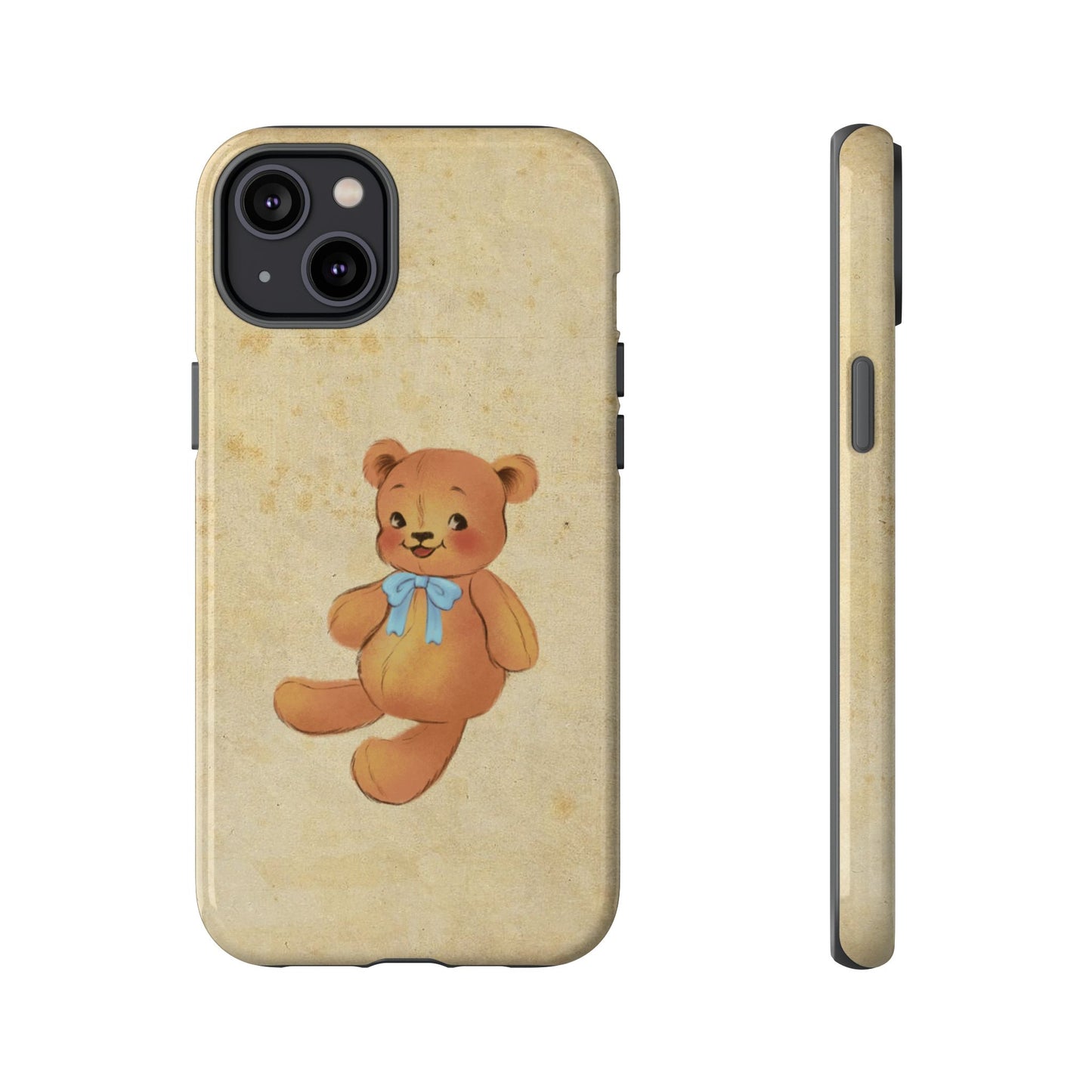 Vintage Teddy Bear Phone Case β Minimal Aesthetic, Soft Beige Retro Cover for iPhone, Samsung & Pixel