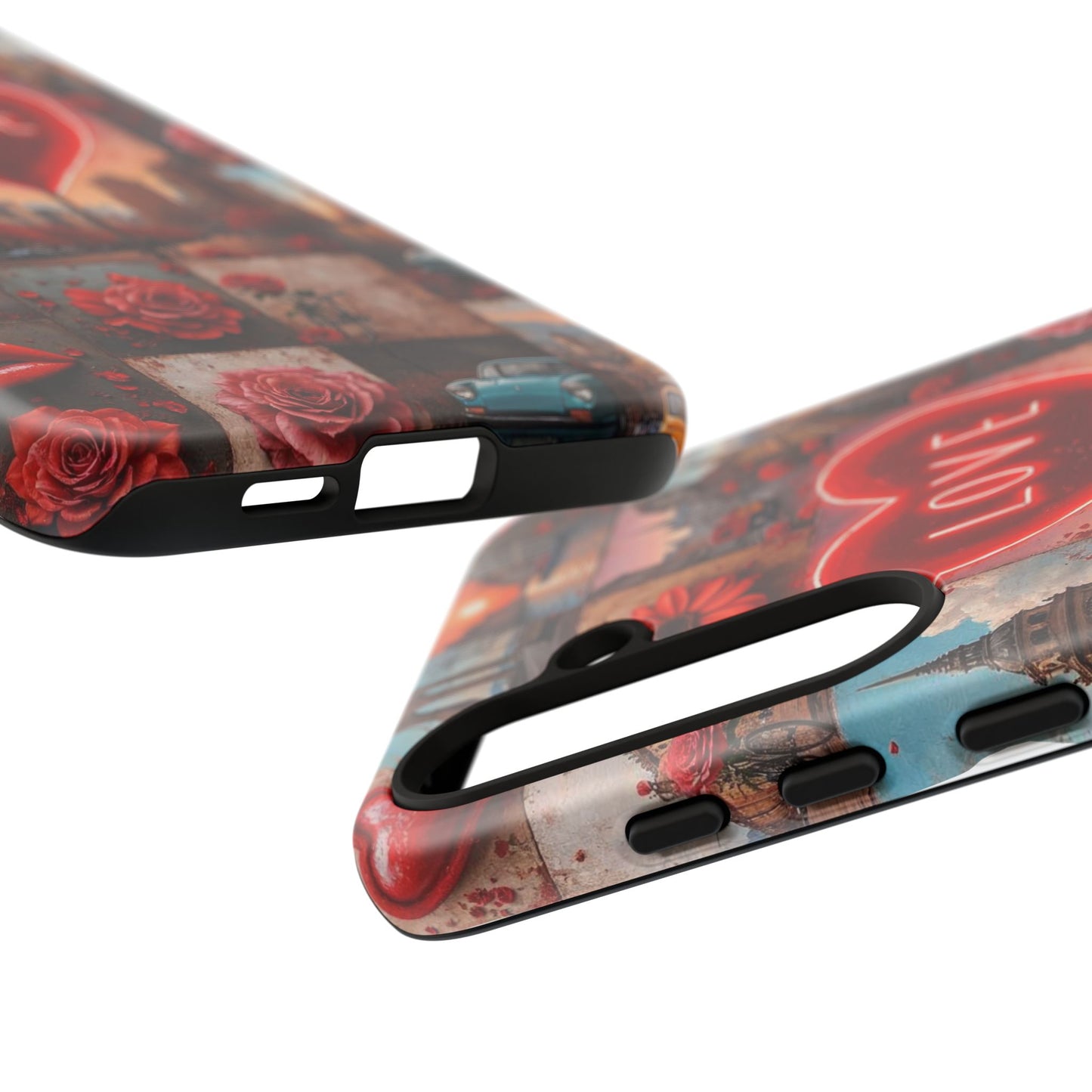 Neon Love Heart & Rose Phone Case