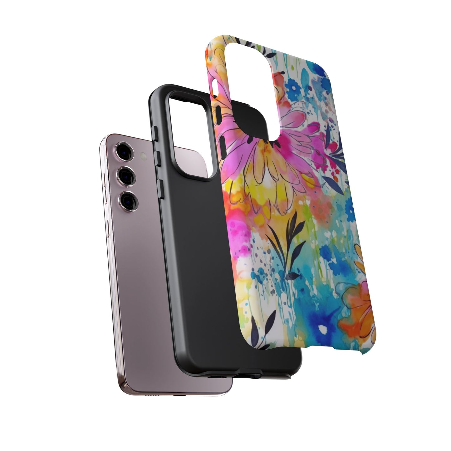 Abstract Watercolor Bloom Phone Case – Expressive & Vibrant