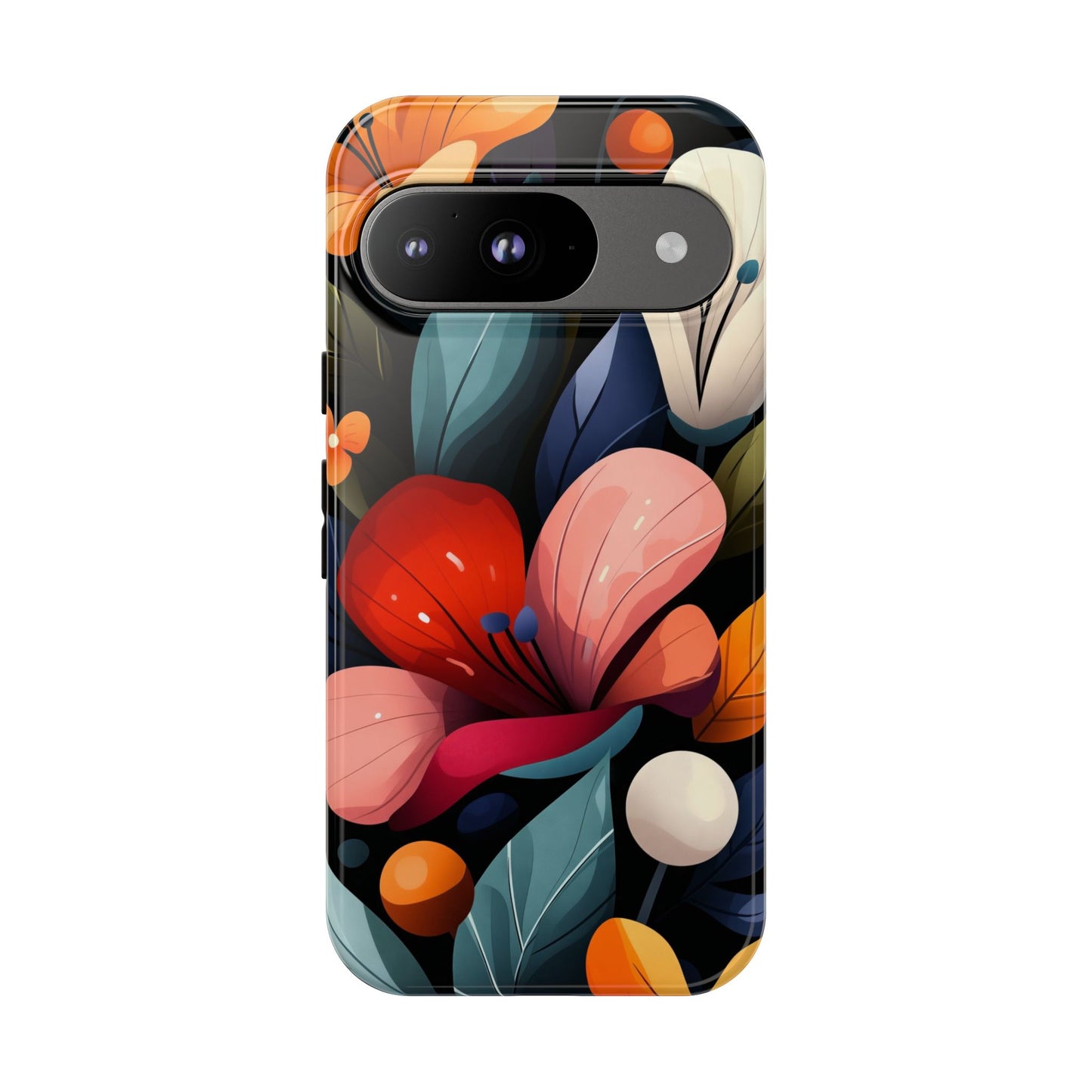 Midnight Bloom Floral Phone Case | Bold Botanical Art for iPhone, Pixel & Samsung