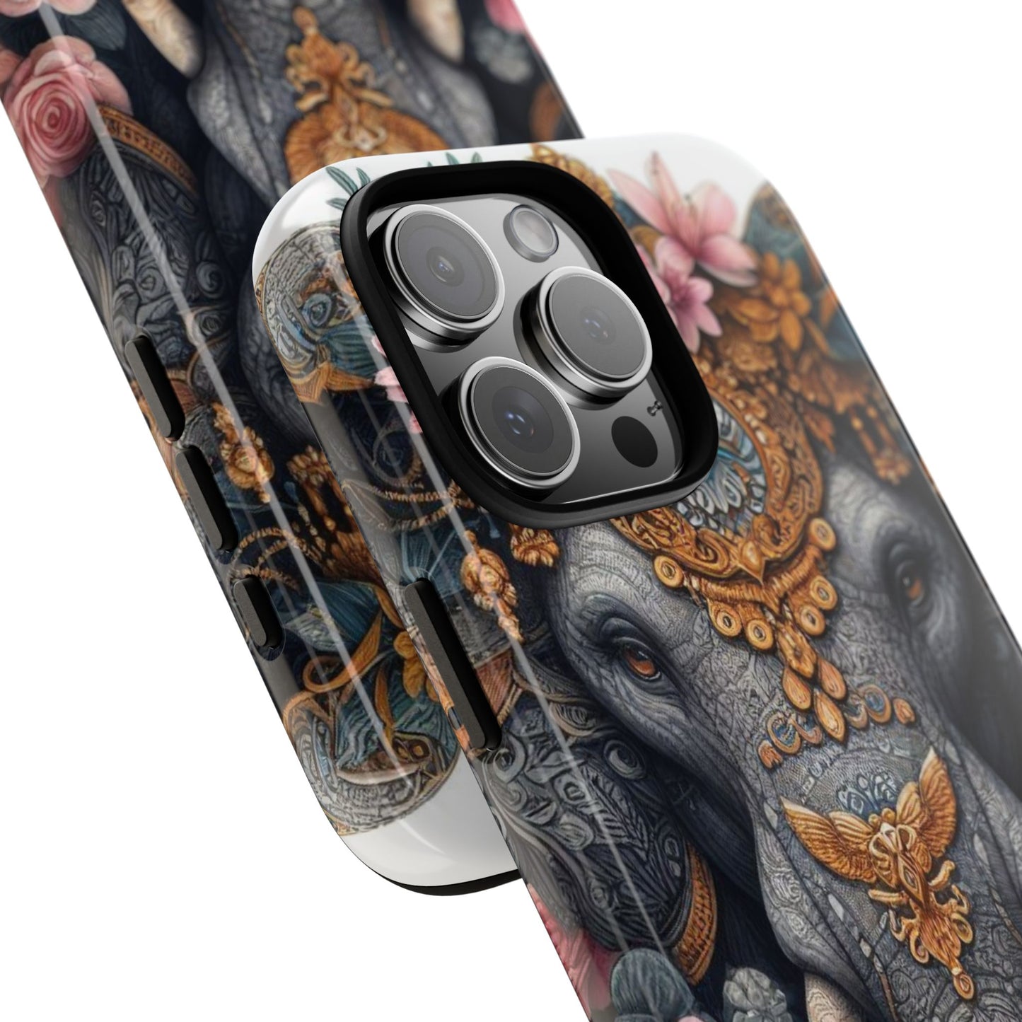 Golden Royal Elephant Mobile Cover – Luxurious Ornate Art