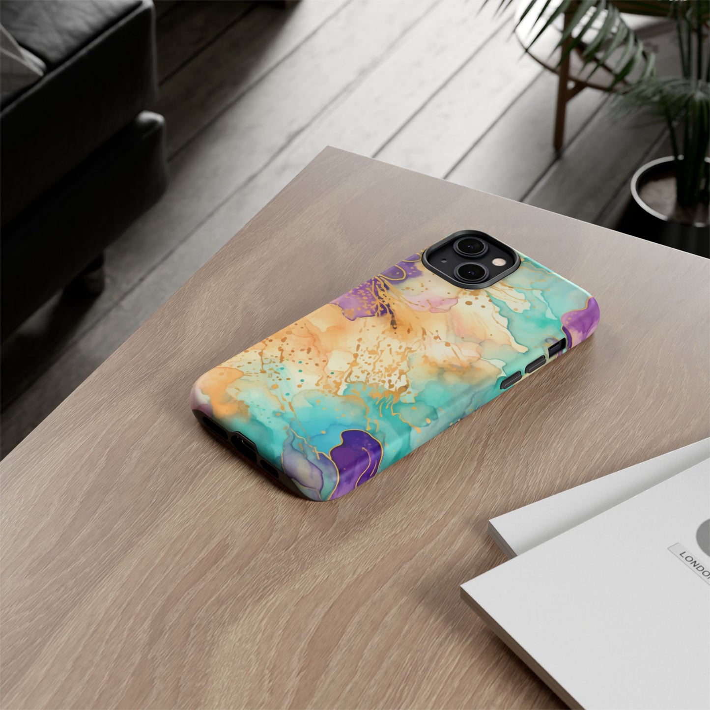 Golden Aura Abstract Watercolor Mobile Case