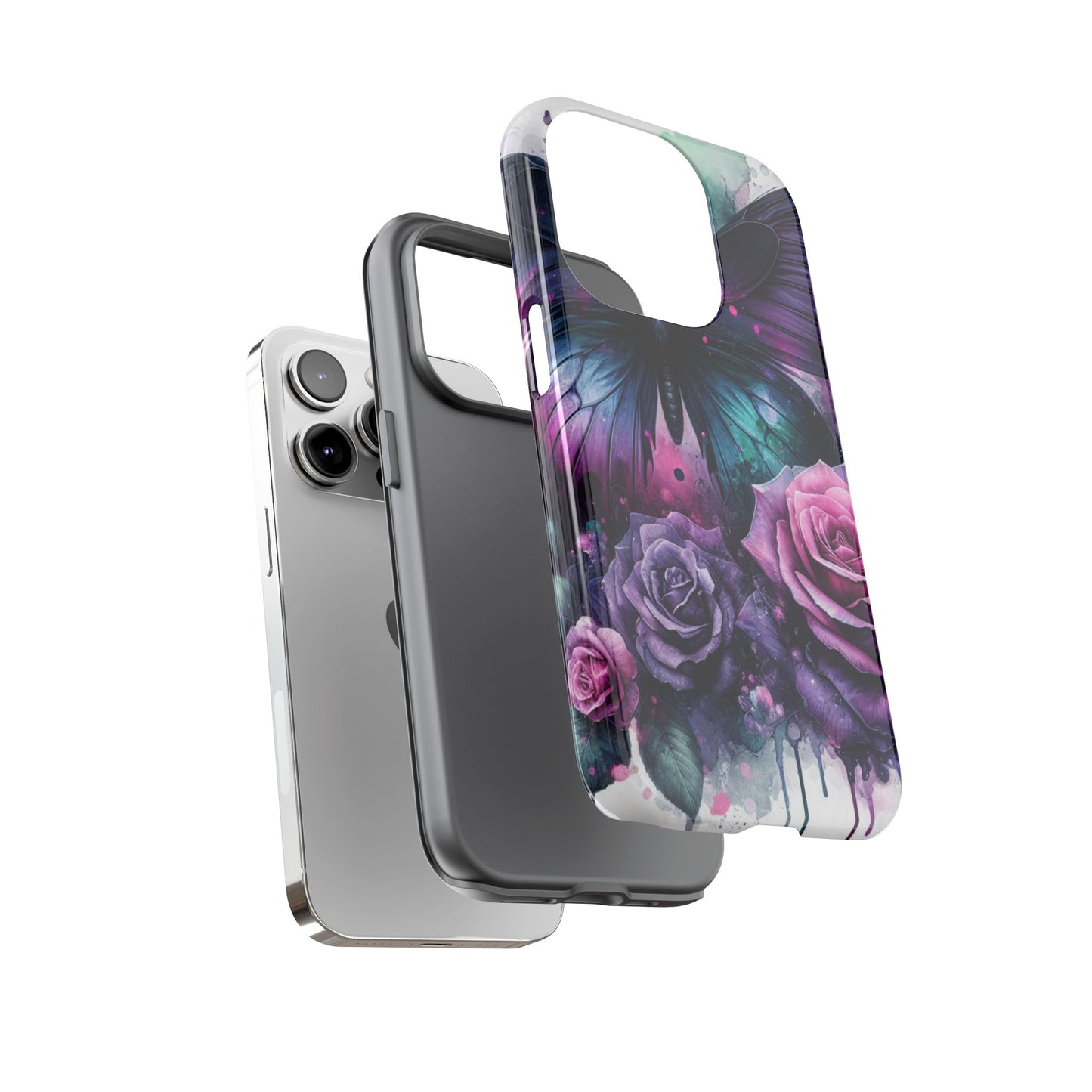 Mystic Bloom – Vibrant Butterfly & Rose Art Mobile Cover