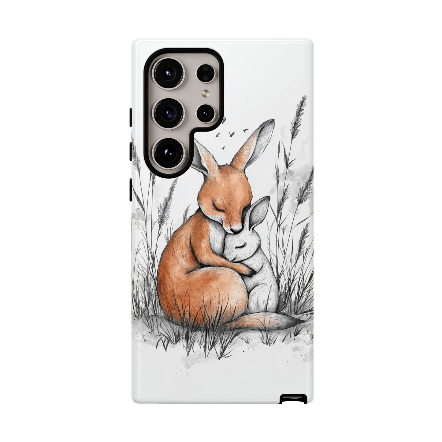 Bunny Embrace: Watercolor Woodland Hug Phone Case for iPhone, Samsung & Pixel