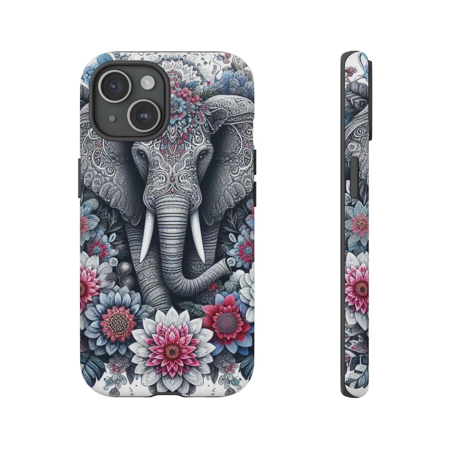 Regal Mandala Elephant Mobile Cover – Ornate Floral Art