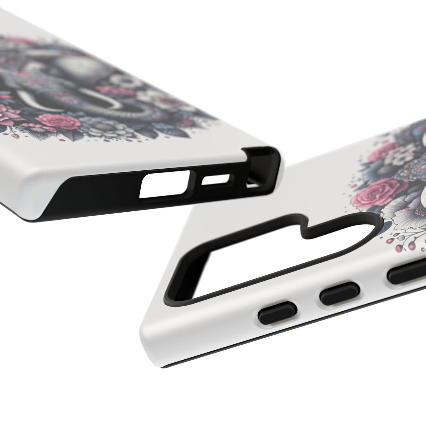 Ornate Floral Elephant Mobile Cover – Elegant Bohemian Art