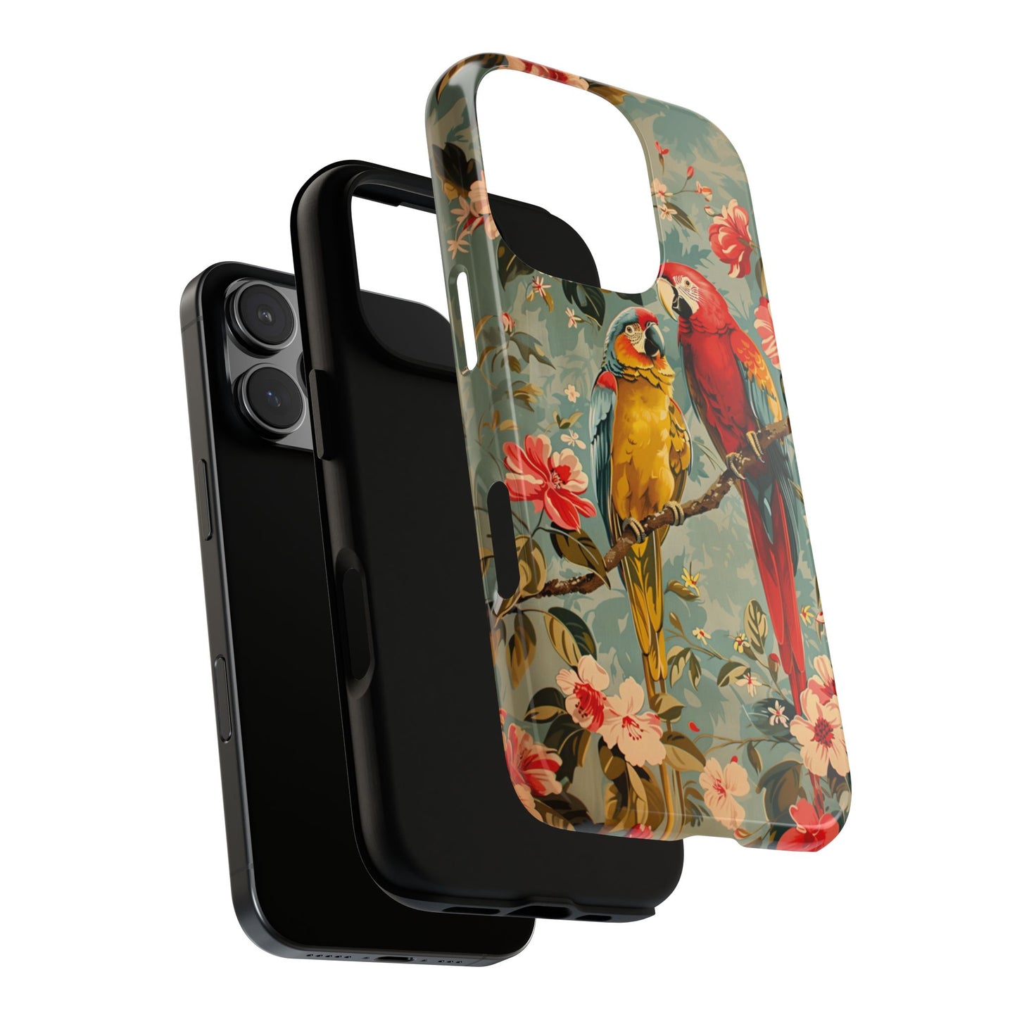 Floral Parrot Phone Case β Tropical Bird Design for iPhone, Samsung & Google Pixel