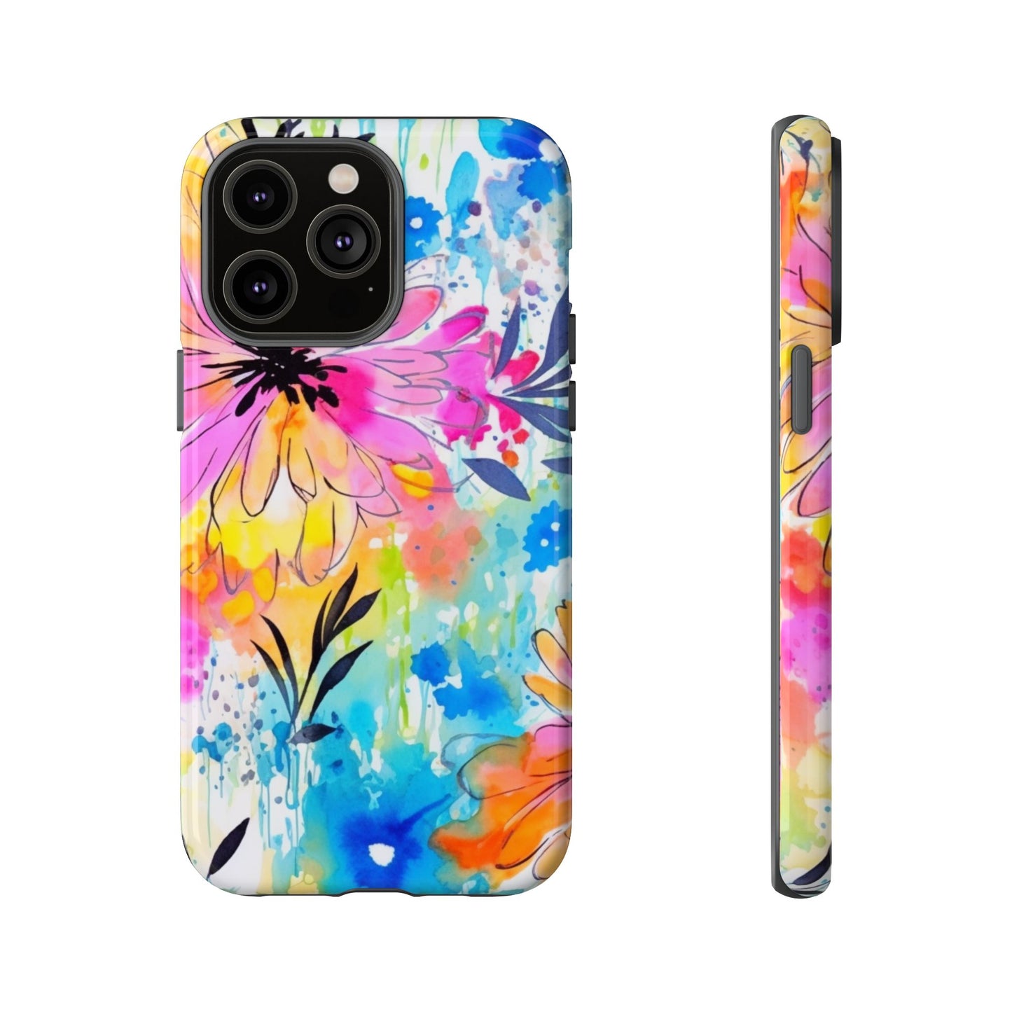 Abstract Watercolor Bloom Phone Case – Expressive & Vibrant