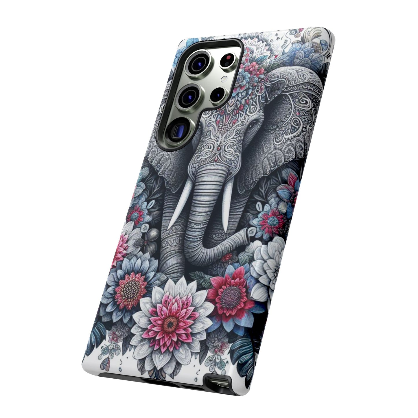 Regal Mandala Elephant Mobile Cover – Ornate Floral Art
