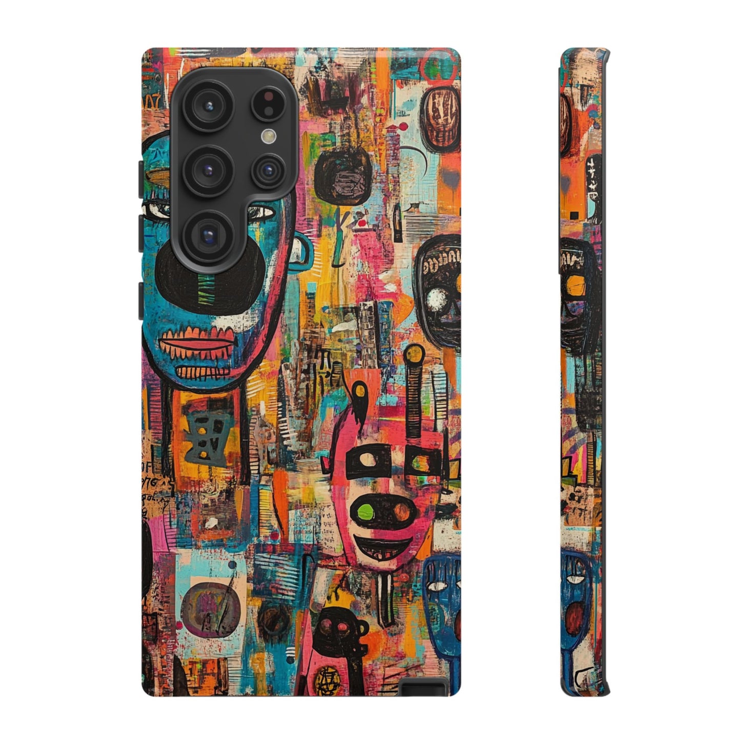 Abstract Basquiat Phone Case – Artistic Phone Protector – Bold, Graffiti-Inspired Street Art Cover - iPhone, Samsung & Google Pixel Cover - Artistic Painting Case, Art Lover Gift