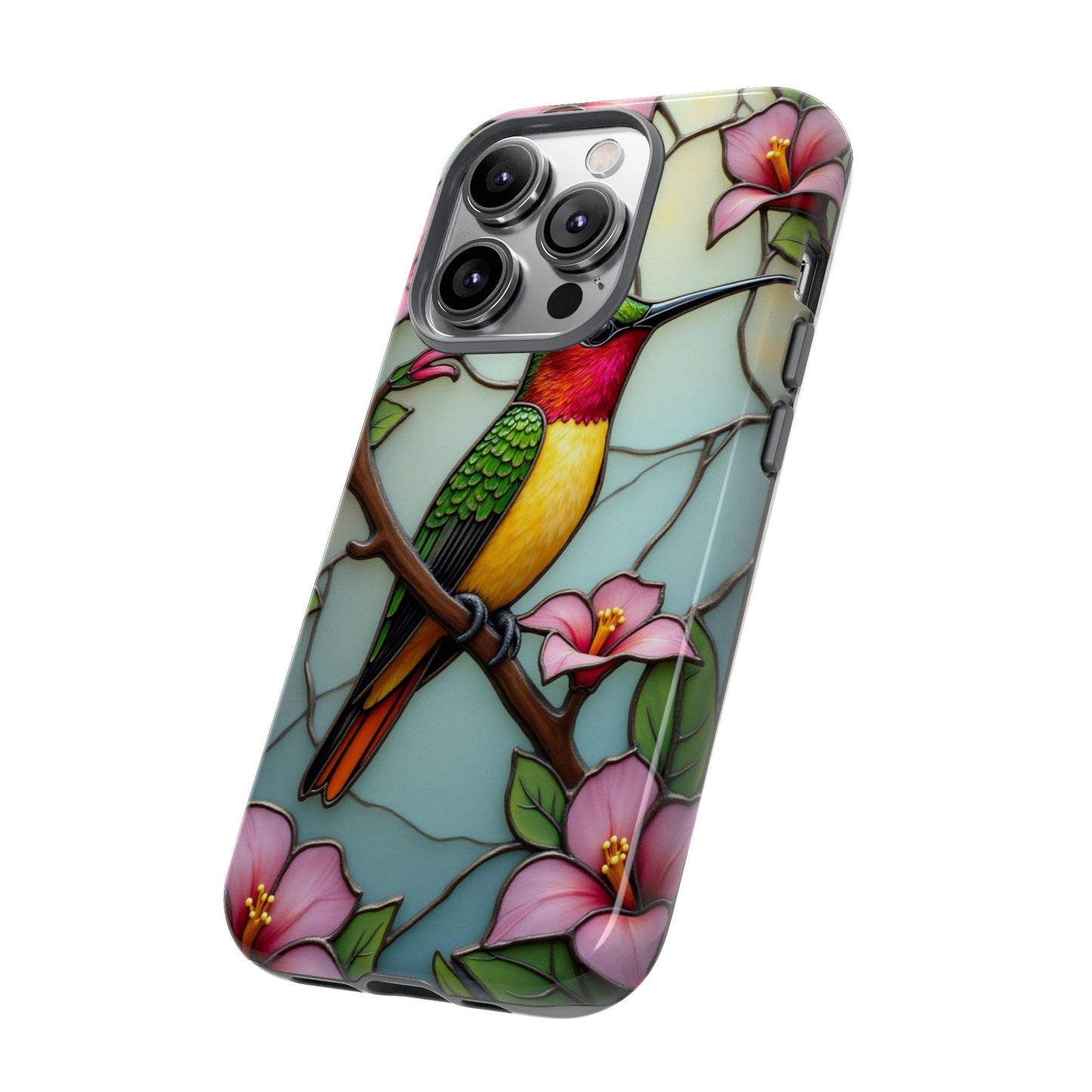 Elegant Hummingbird with Floral Mosaic | Artistic Nature Design