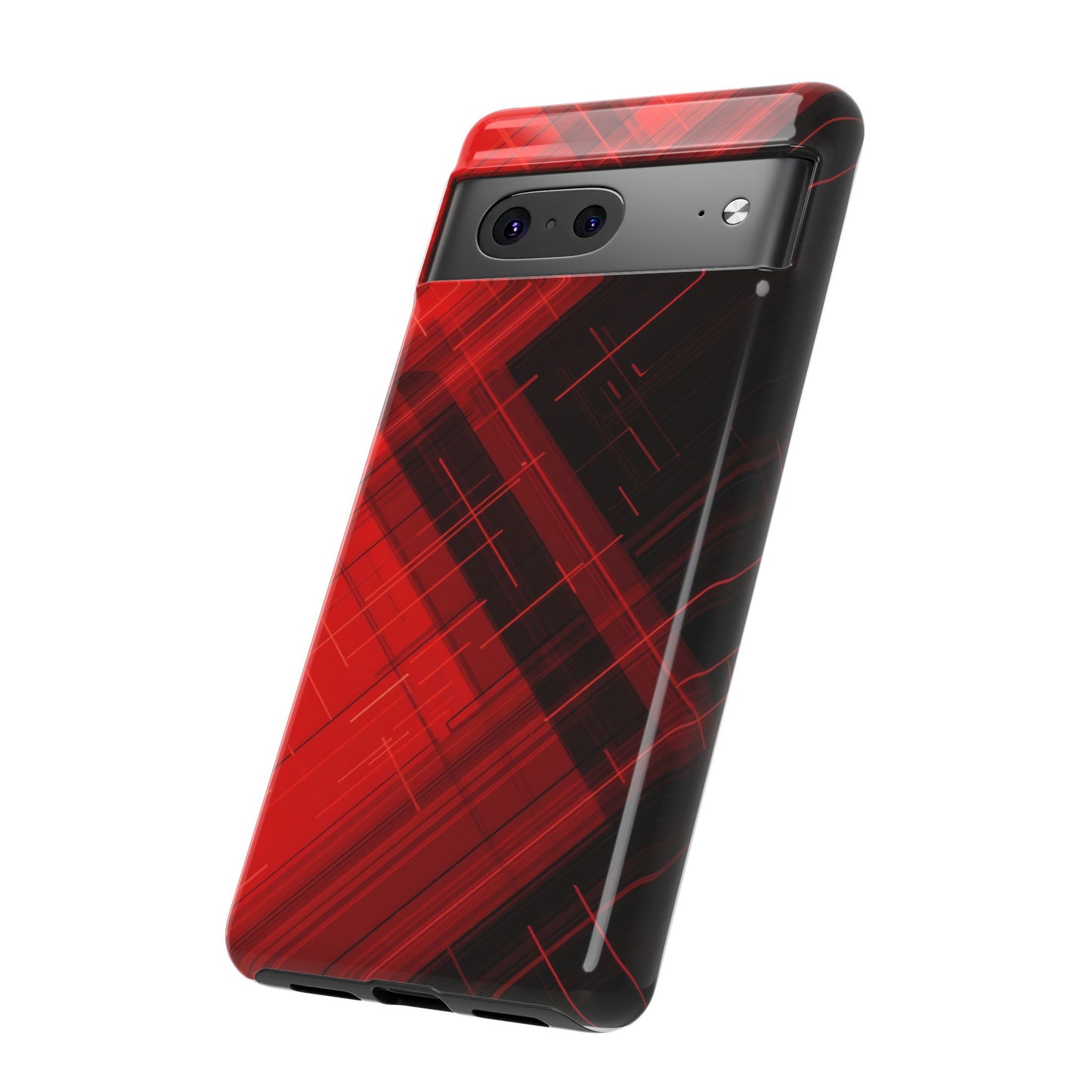 Abstract Red and Black Geometric Pattern