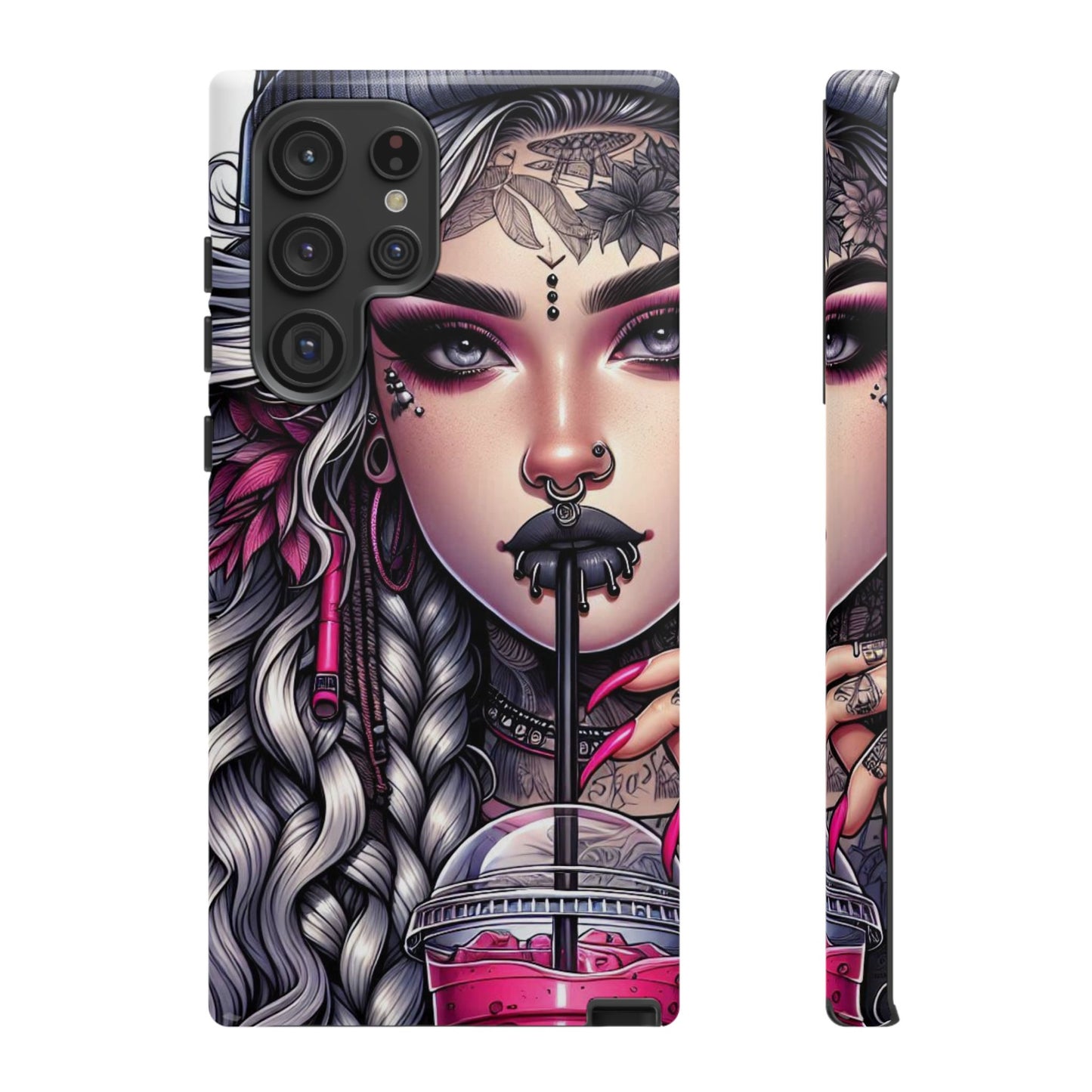 Icy Rebel – Silver Dreads & Edgy Street Chic Mobile Cover