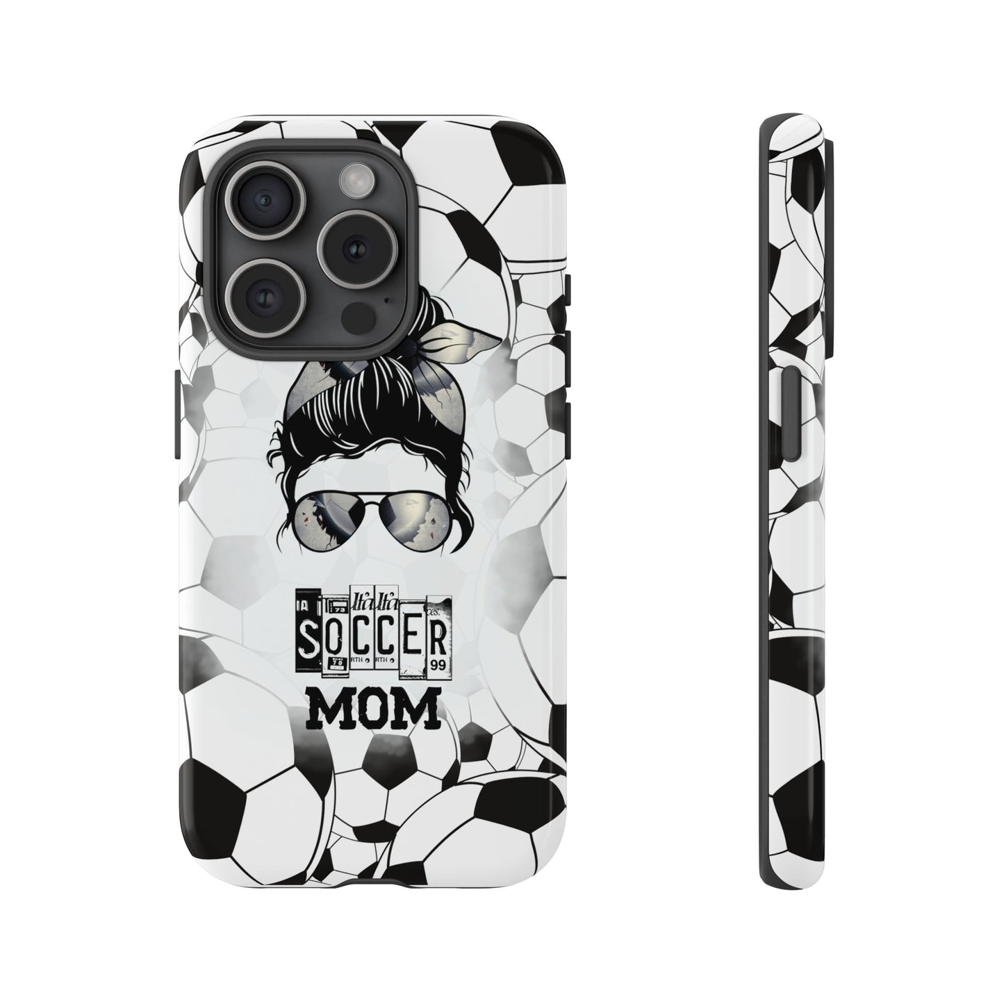 Soccer Mom Phone Case - Cute & Protective Cover for iPhone, Samsung & Google Pixel, Messy Bun Phone Case, Gift for Sports Lover