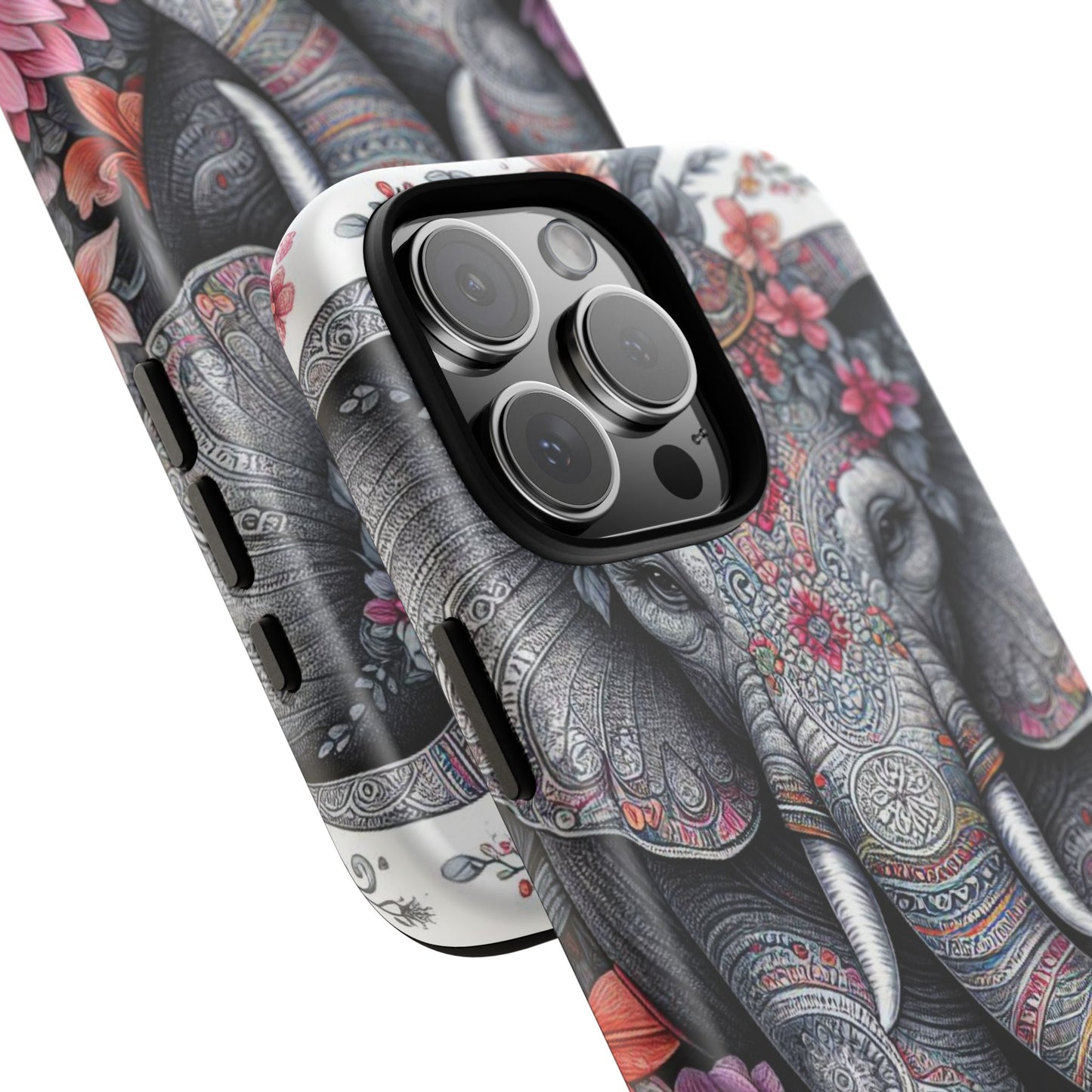 Bohemian Floral Elephant Mobile Cover – Intricate Mandala Art