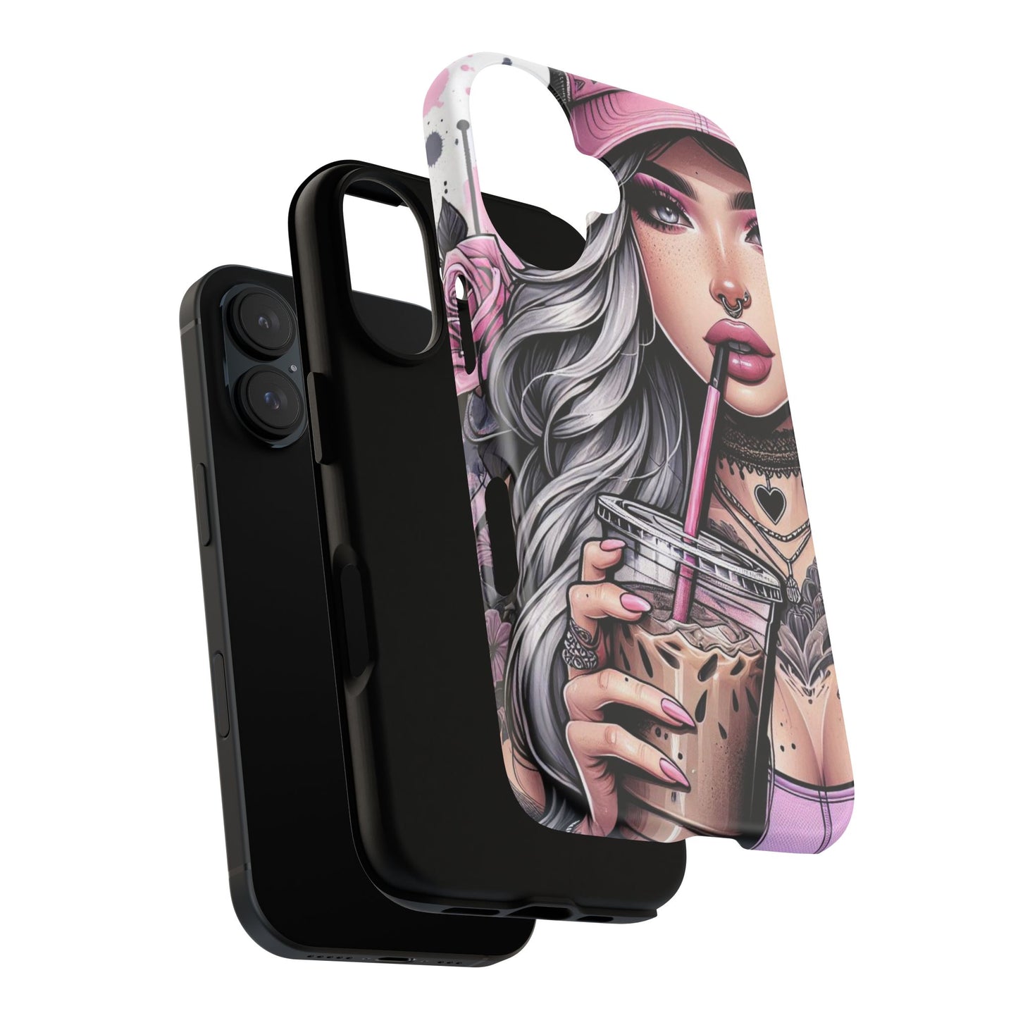Pink Aesthetic Rebel – Iced Coffee & Inked Beauty Mobile Cover