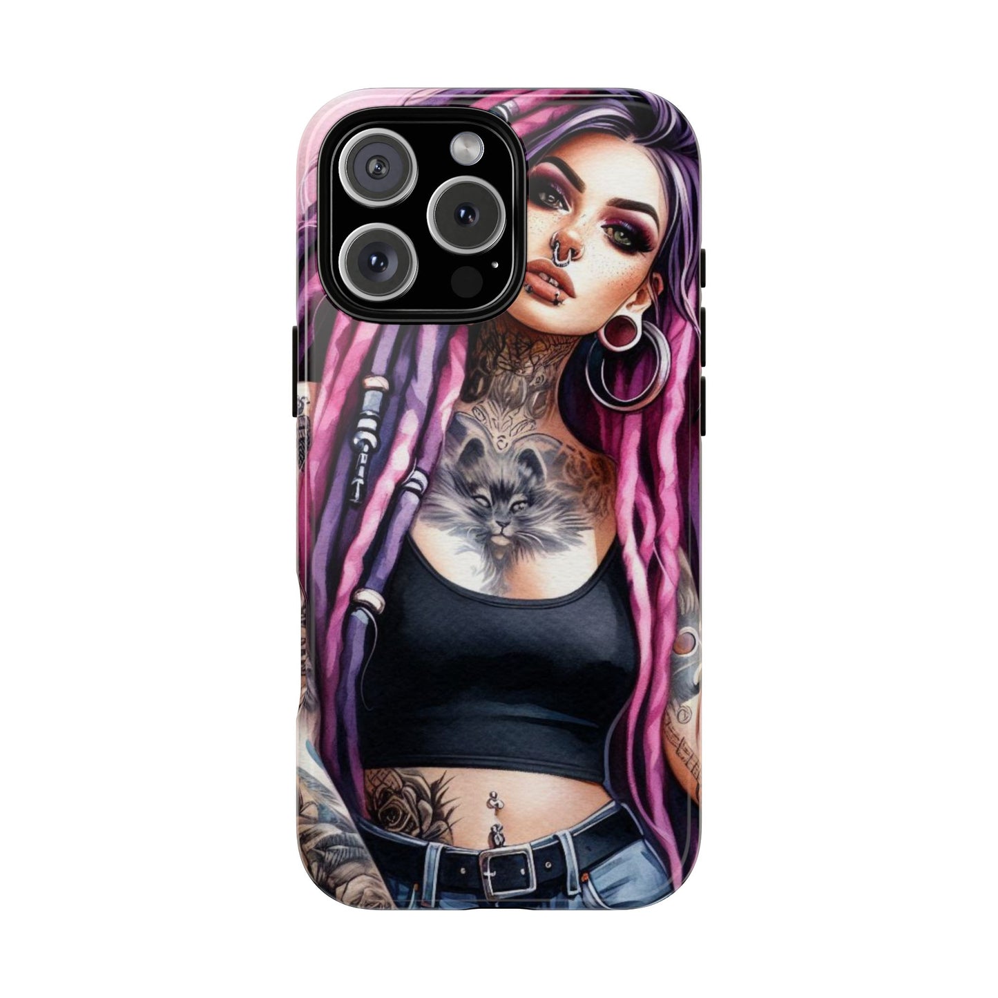 Tattooed Rebel – Gothic Cat Spirit Mobile Cover