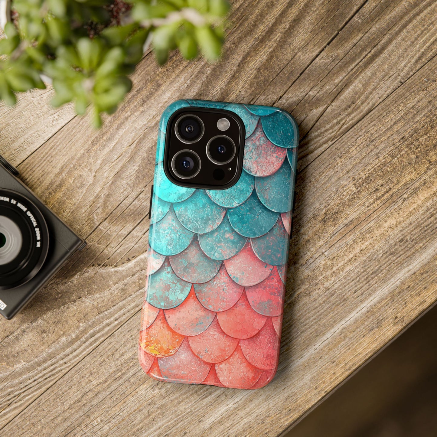 Serene Waves – Colorful Fish Scale Phone Case for iPhone, Pixel & Samsung