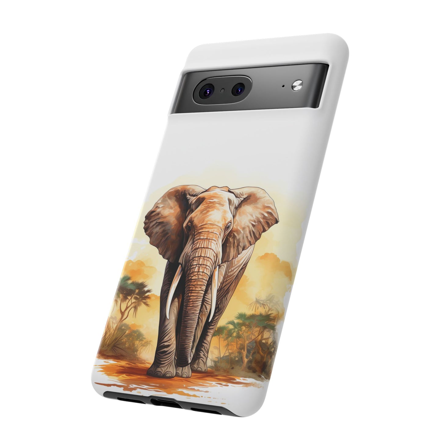 Safari Elephant Watercolor Mobile Cover – Majestic Wildlife Art