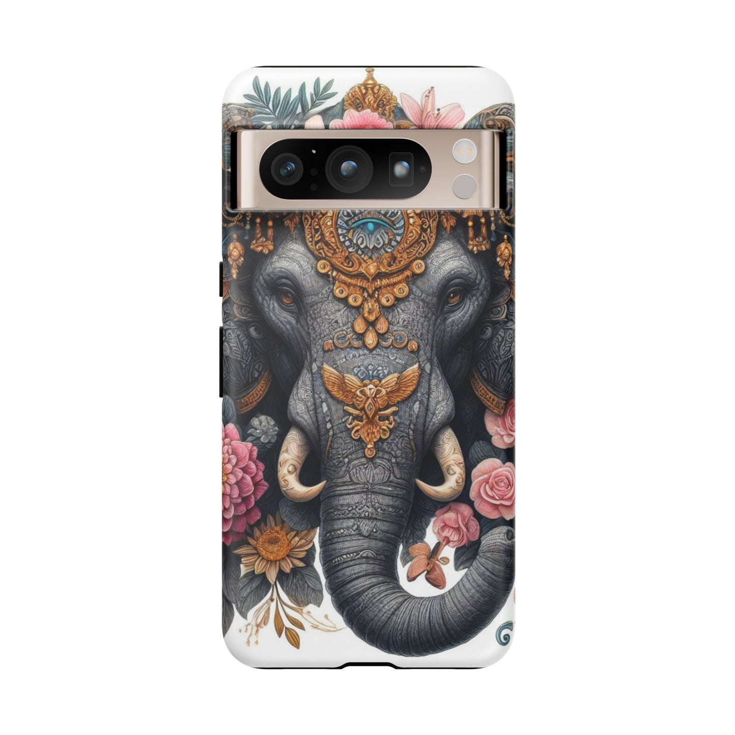 Golden Royal Elephant Mobile Cover – Luxurious Ornate Art