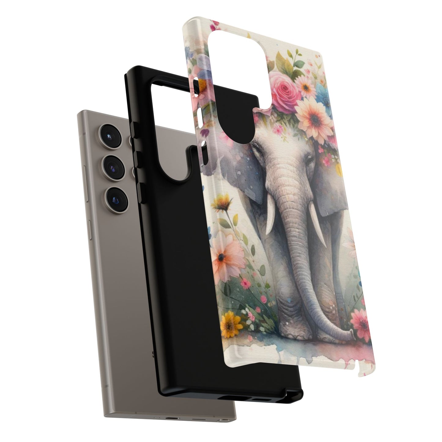 Watercolor Floral Elephant Mobile Cover – Dreamy Artistic Design
