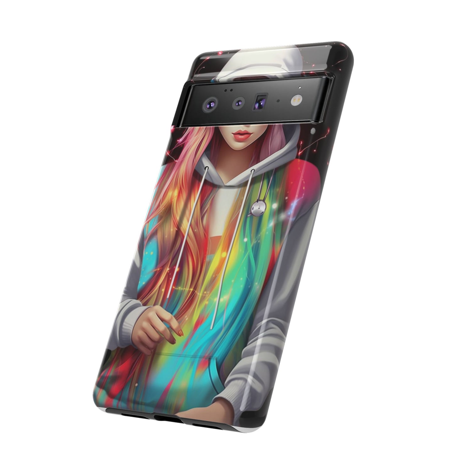 Anime Girl Phone Case - Cute Aesthetic Cover for iPhone, Samsung & Google Pixel, Girly Phone Case, Kawaii Phone Case, Anime Lover Gift