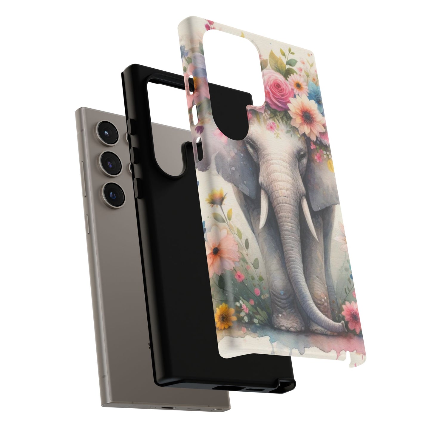Watercolor Floral Elephant Mobile Cover – Dreamy Artistic Design